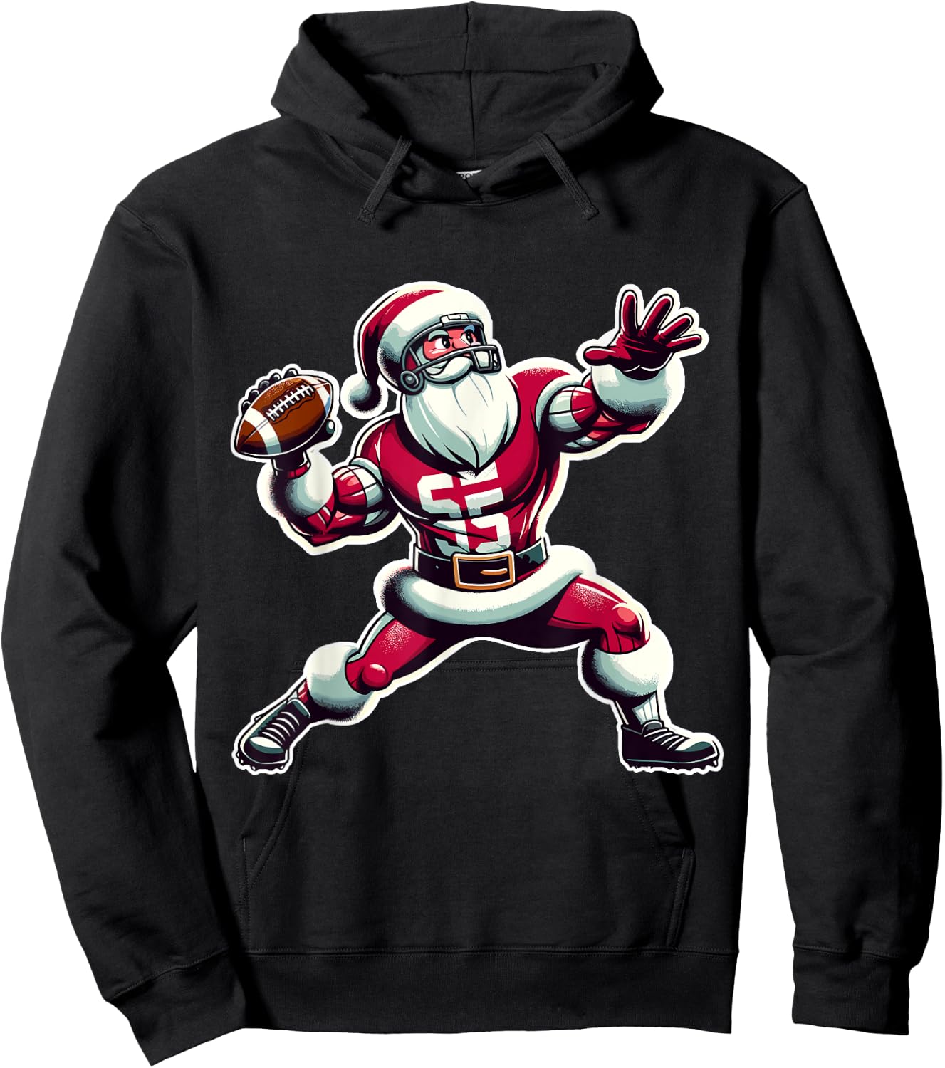 Christmas American Football Player Xmas Boys PJ Hoodie - Hoodie | Black