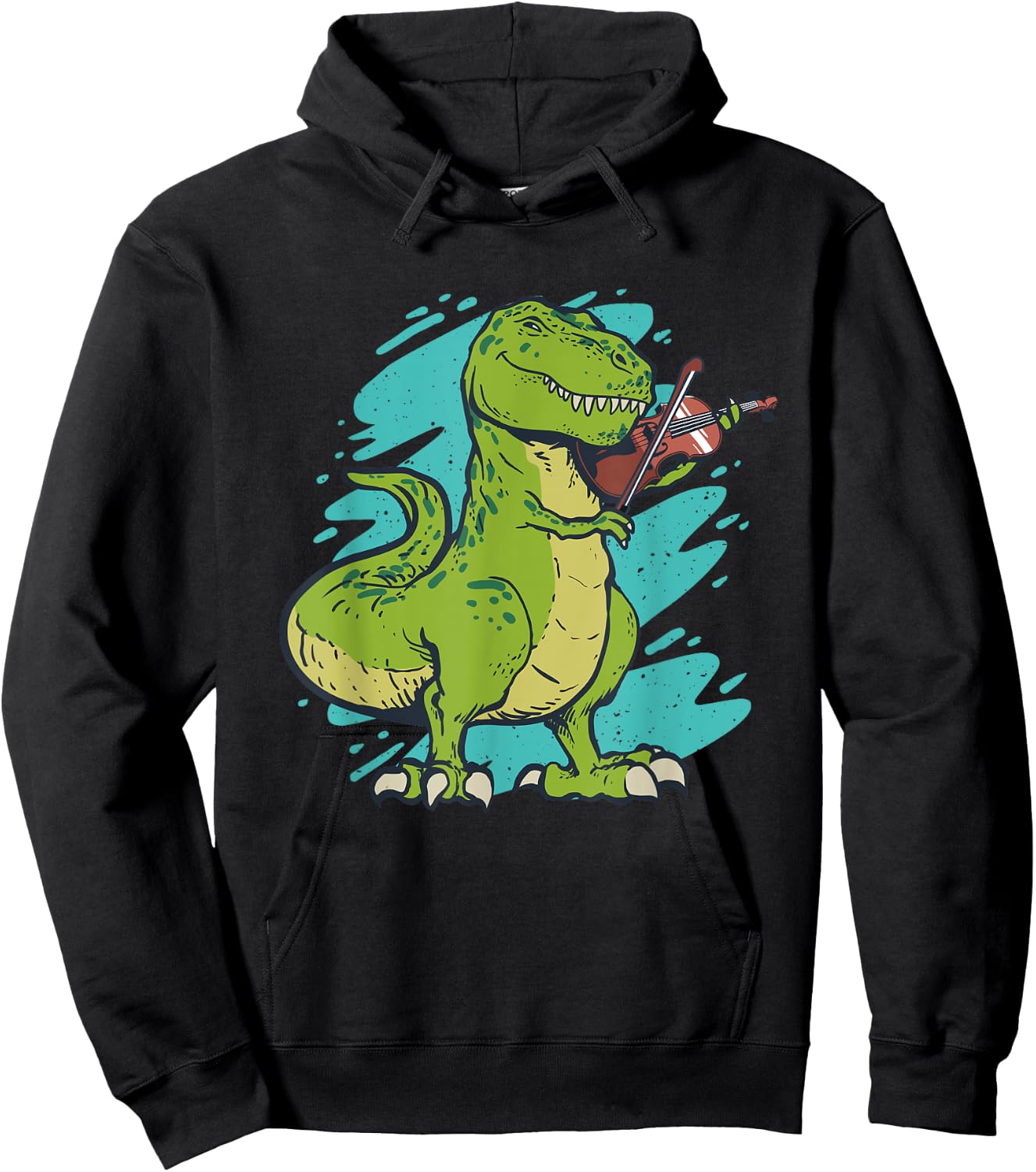 Dinosaur playing violin Hoodie - Hoodie | Black