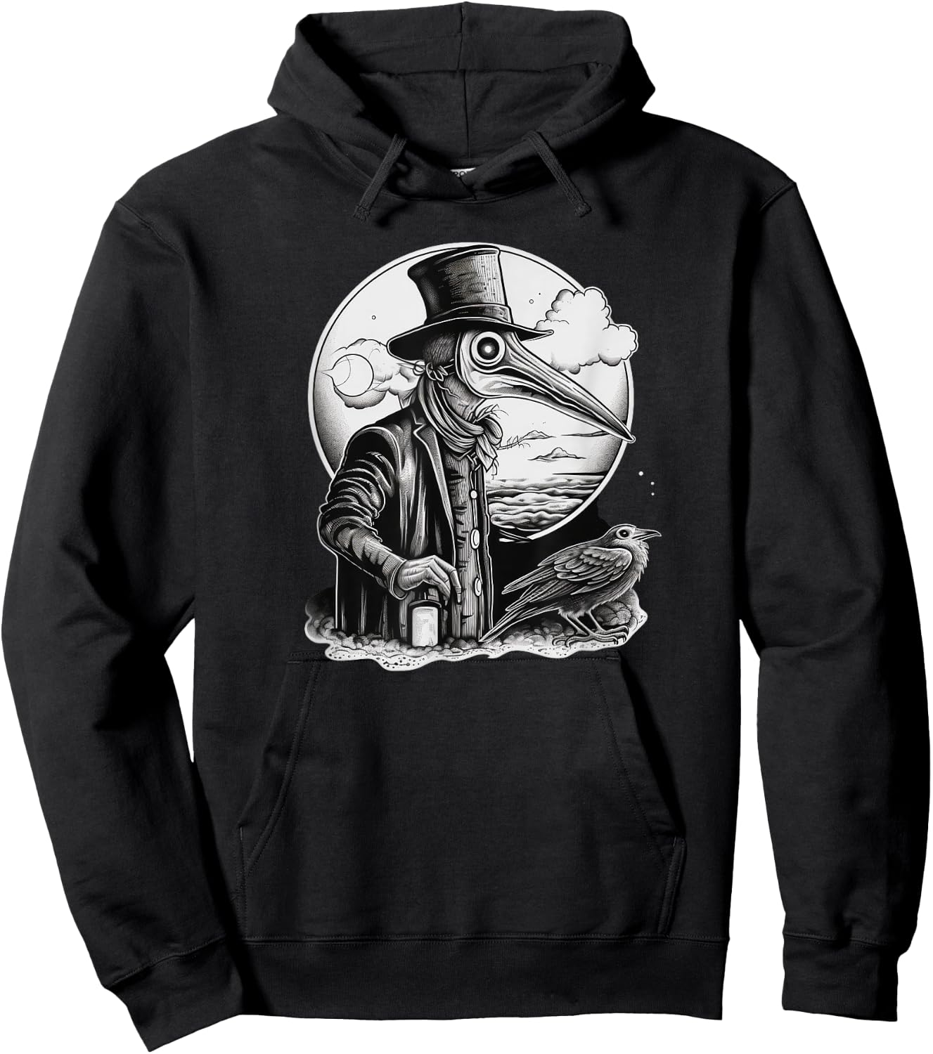 Funny Plague Doctor cool Grunge Style leeches medical Hoodie - Hoodie | Black