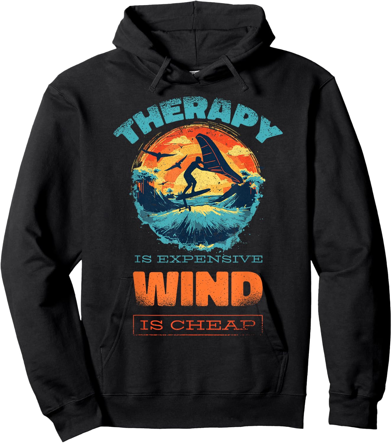 Wingfoil-Surfer Wingfoiling-Board Wing-Foiling Wing-Surf Hoodie - Hoodie | Black