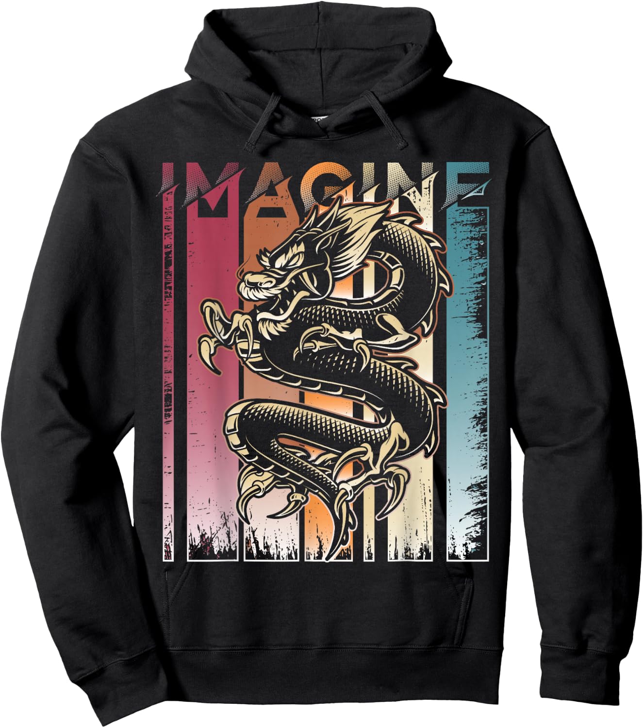 Imagine Dragon A Vintage Retro Cool Art Hoodie - Hoodie | Black