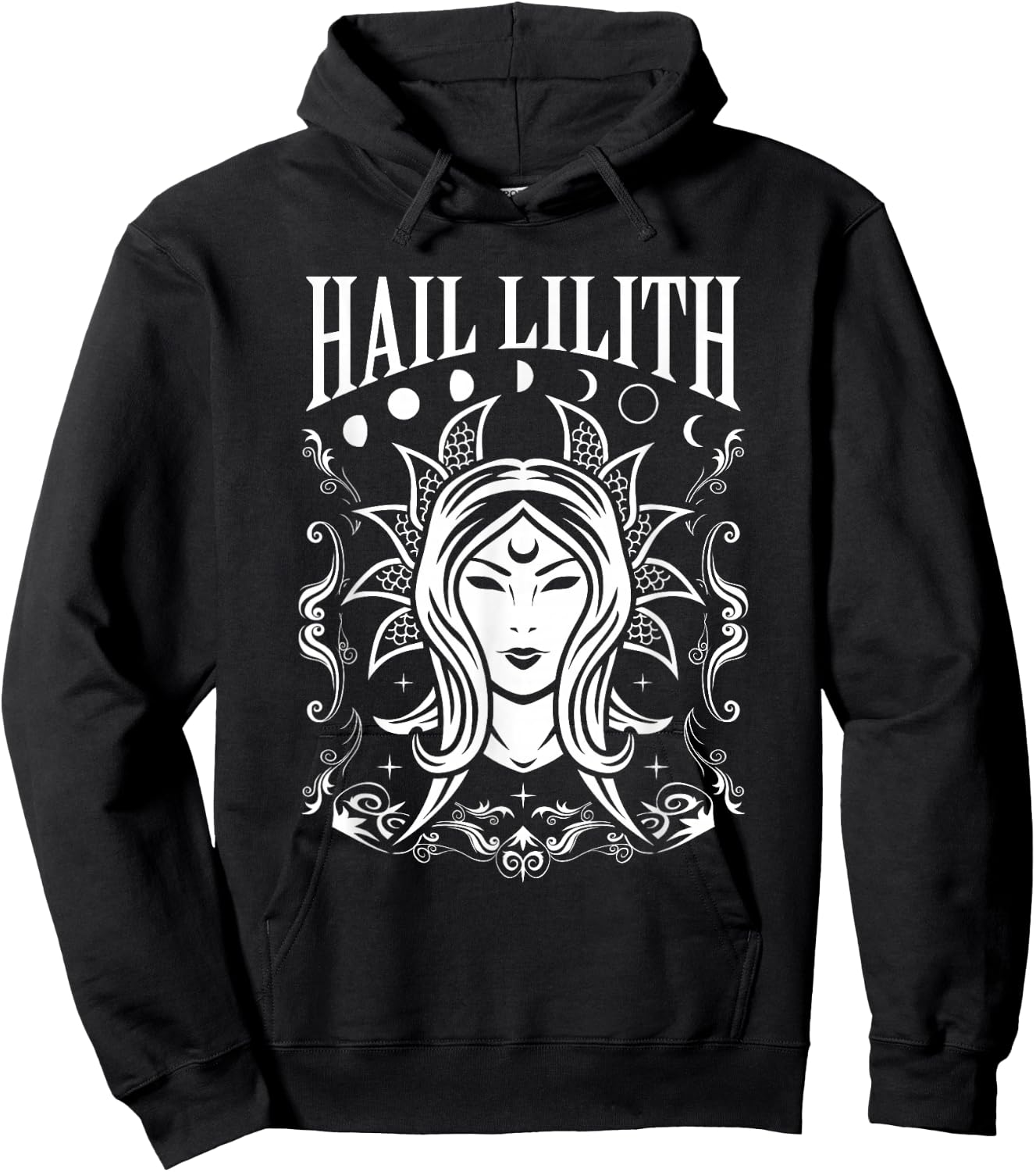 Dark Demon Occult Hail Lilith and Full Moon Cycle Women's Hoodie - Hoodie | Black