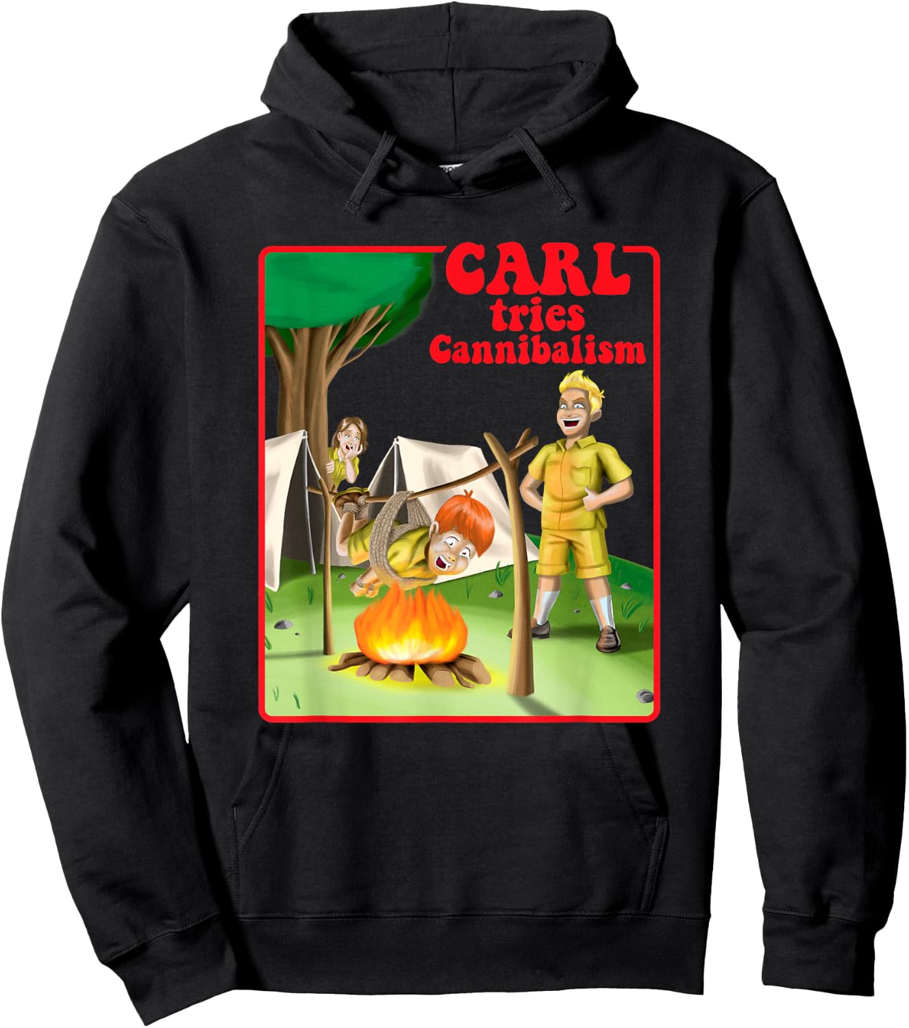 Carl Tries Cannibalism - Cute Horror Shirt - Funny Horror Hoodie - Hoodie | Black