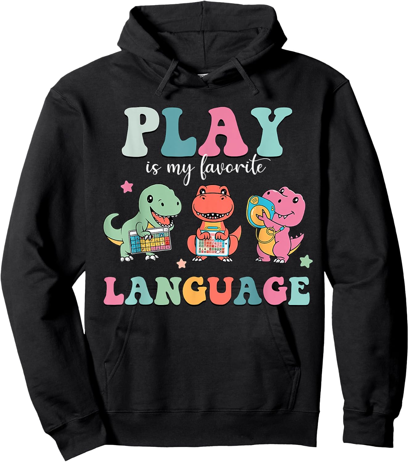 Speech Therapy Speech Language Pathologist SLP Dinosaur Hoodie - Hoodie | Black