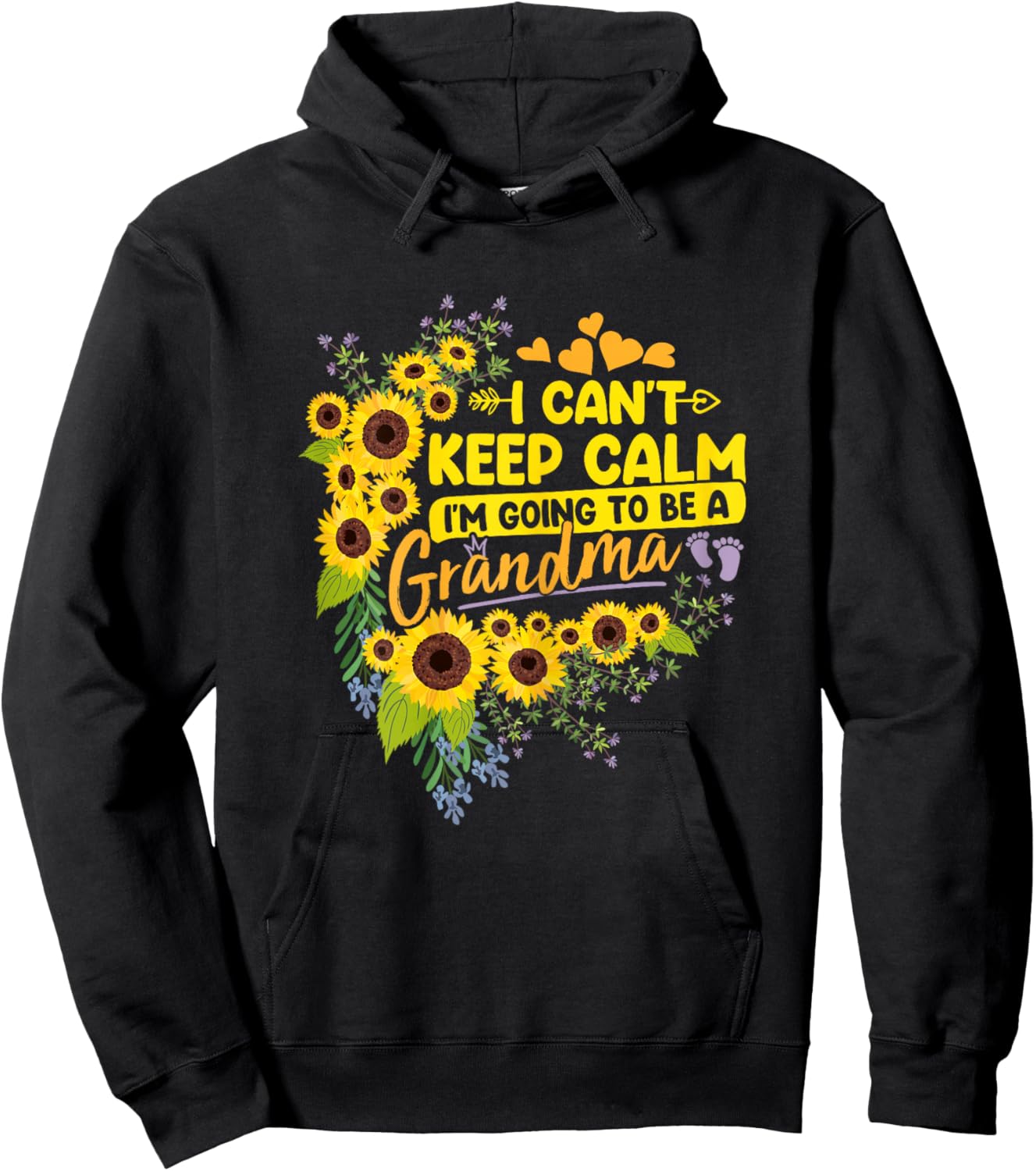 I Can't Keep Calm I'm Going To Be a Grandma Funny Mom Saying Hoodie - Hoodie | Black