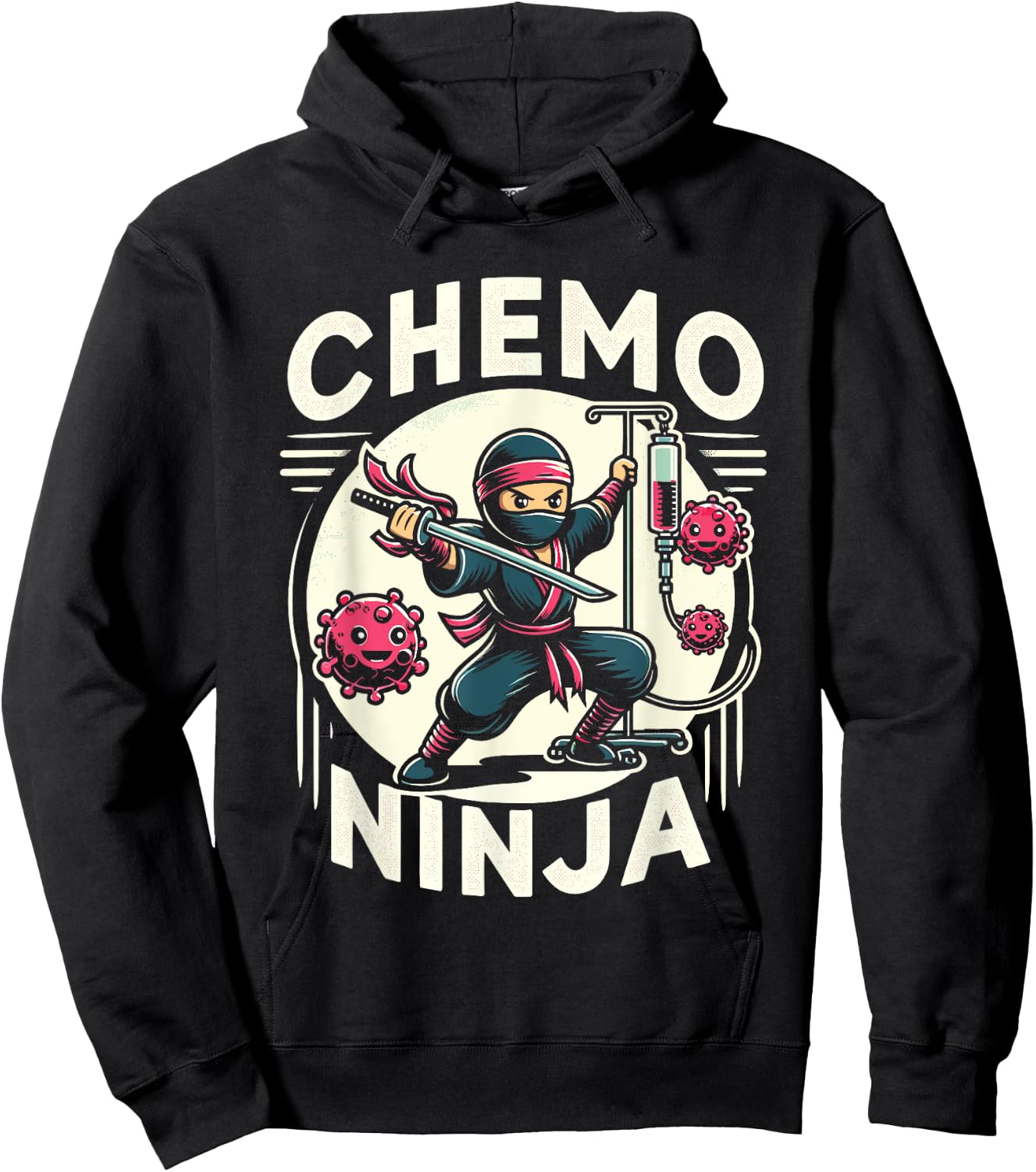 Cancer Fighting Support | Funny Cancer Fighter Warrior Ninja Hoodie - Hoodie | Black