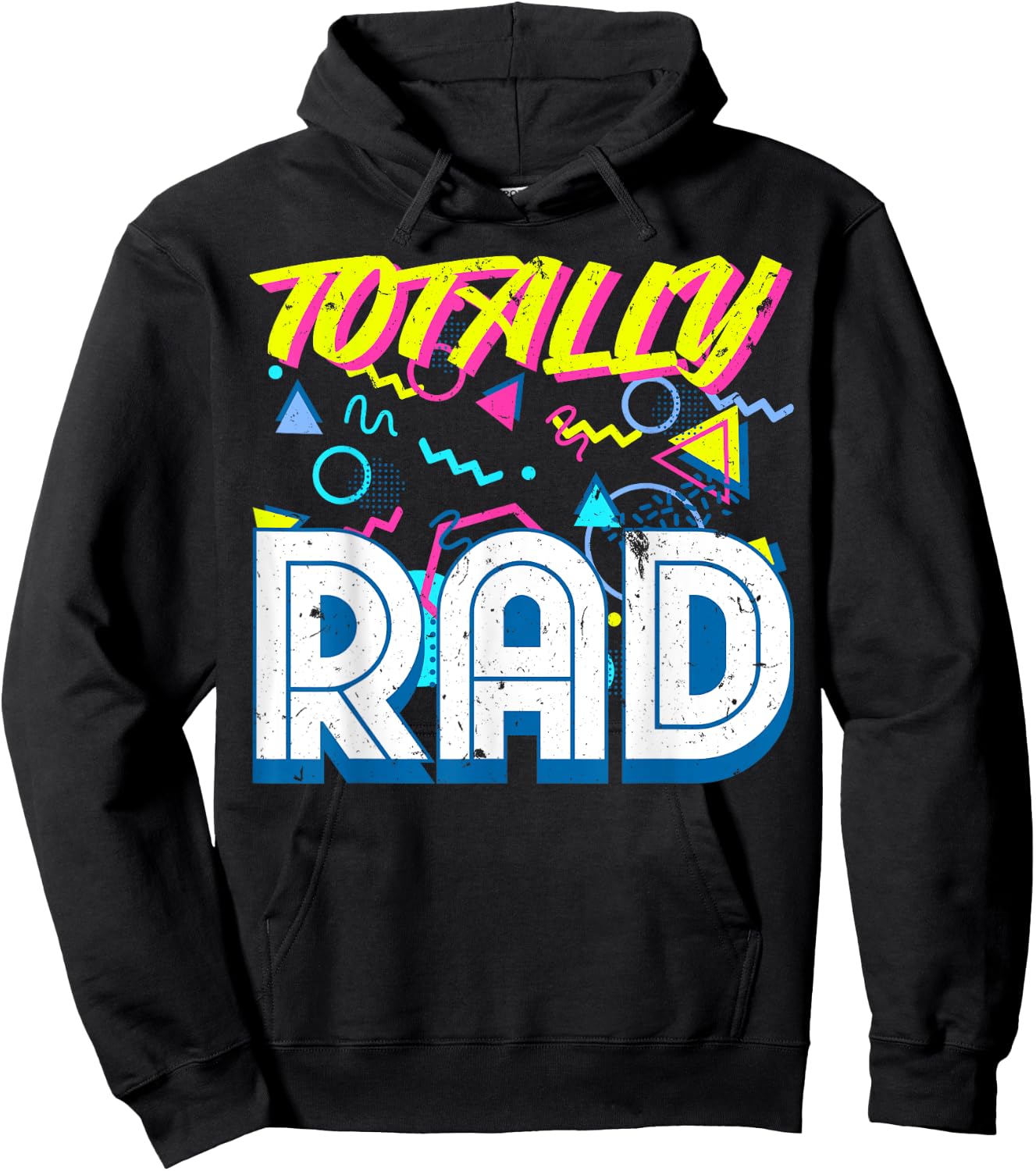 Totally Rad 1980s Vintage Eighties Costume Party Hoodie - Hoodie | Black
