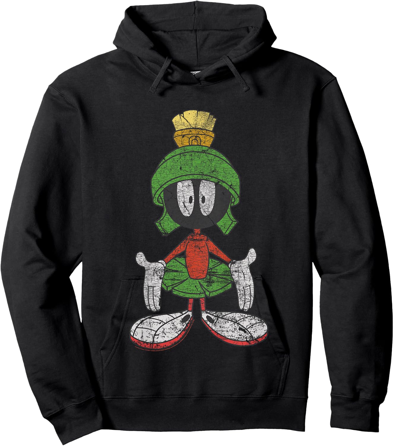 Kids Looney Tunes Marvin The Martian Vintage Portrait Hoodie - Hoodie | Black