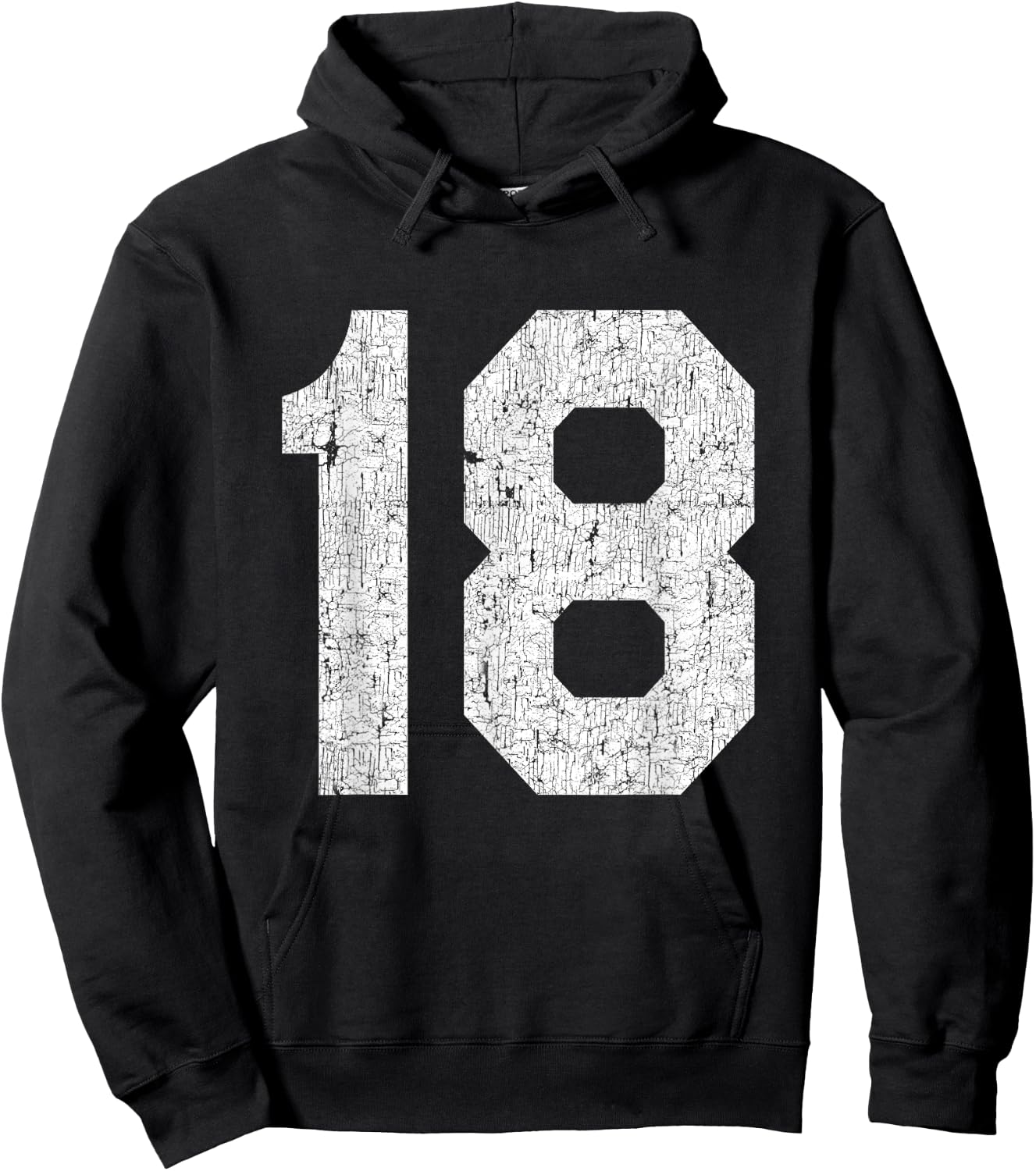 #18 Jersey Uniform Varsity Sports Number, 18th Birthday Hoodie - Hoodie | Black