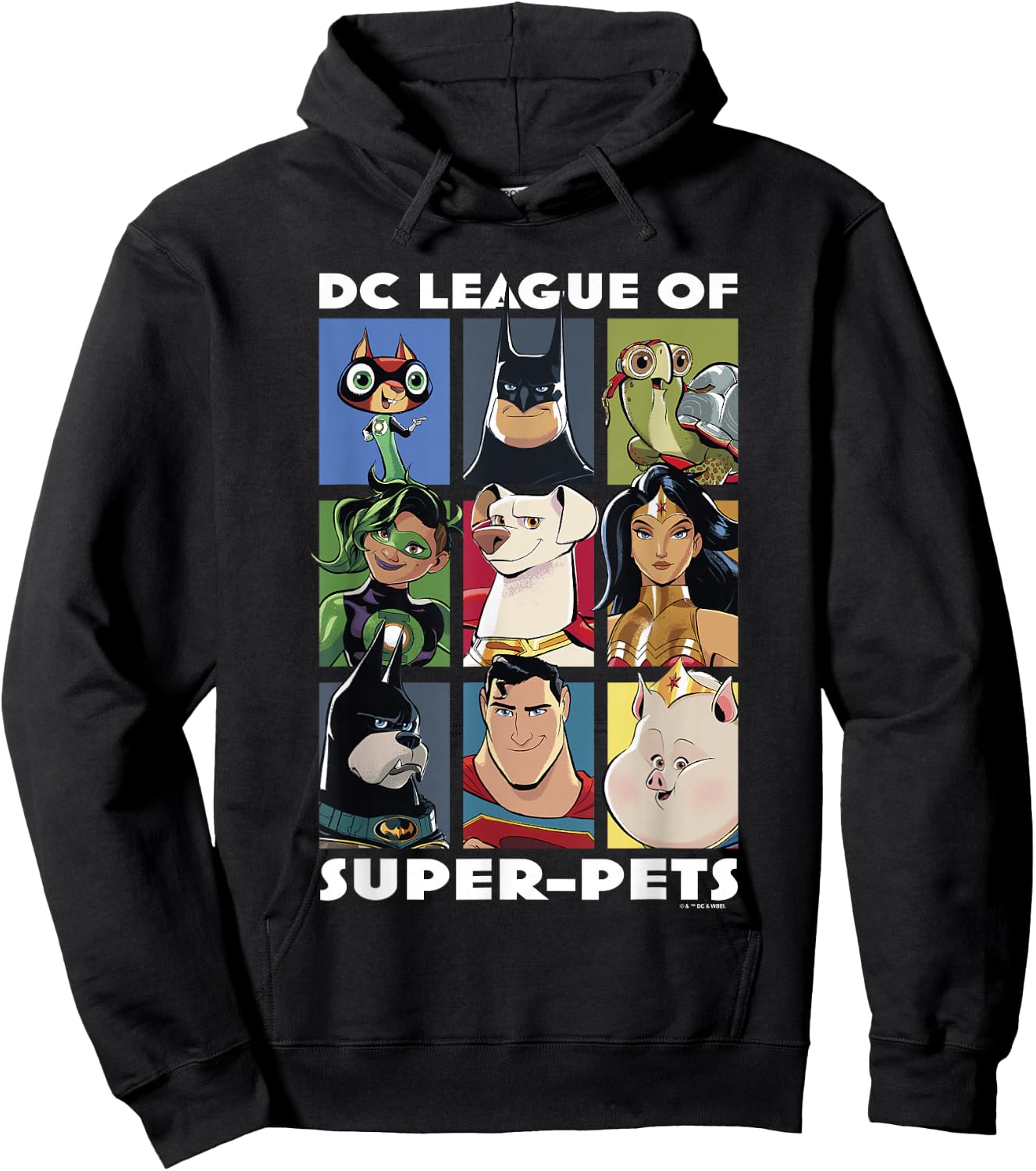 DC League of Super-Pets Heroes & Pets Grid Group Shot Hoodie - Hoodie | Black