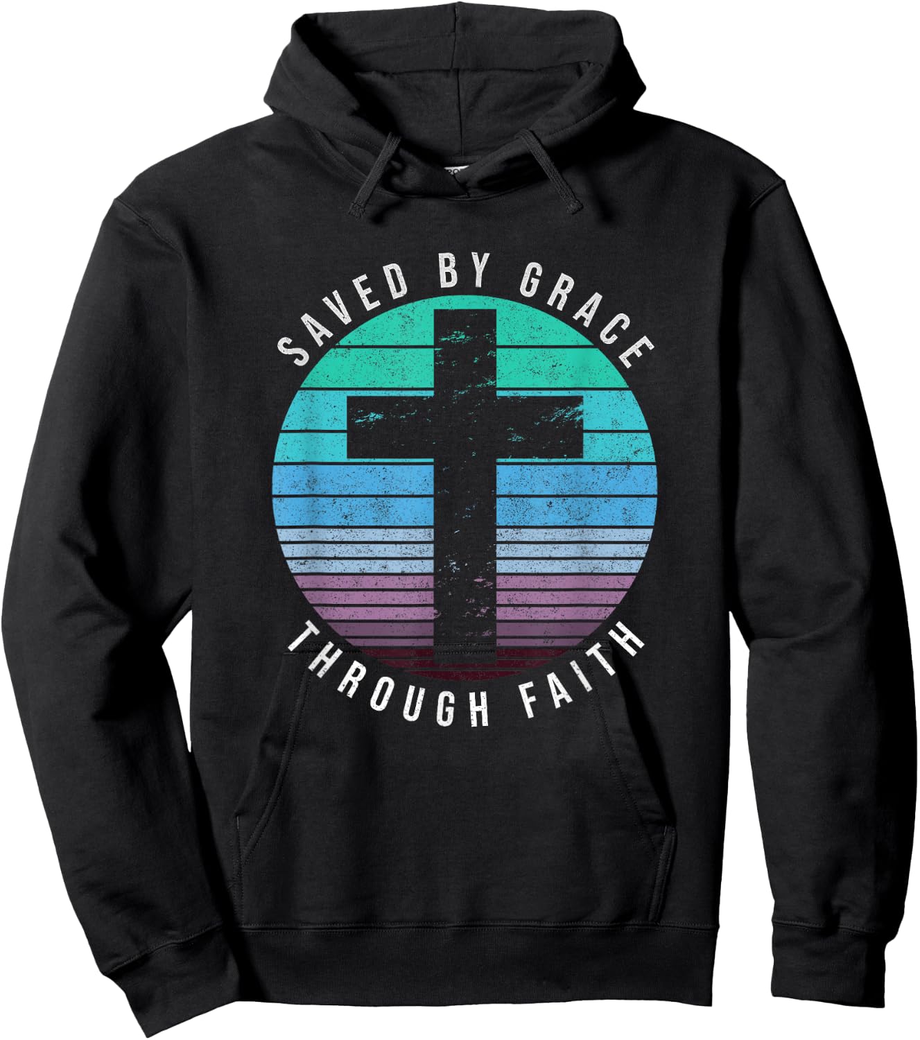 Saved By Grace Through Faith Ephesians 2:8 Bible Religious Hoodie - Hoodie | Black