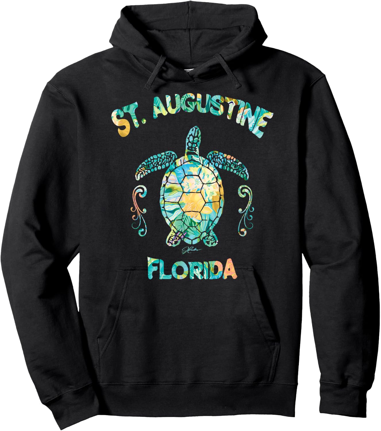 JCombs St Augustine Florida Sea Turtle Hoodie - Hoodie | Black