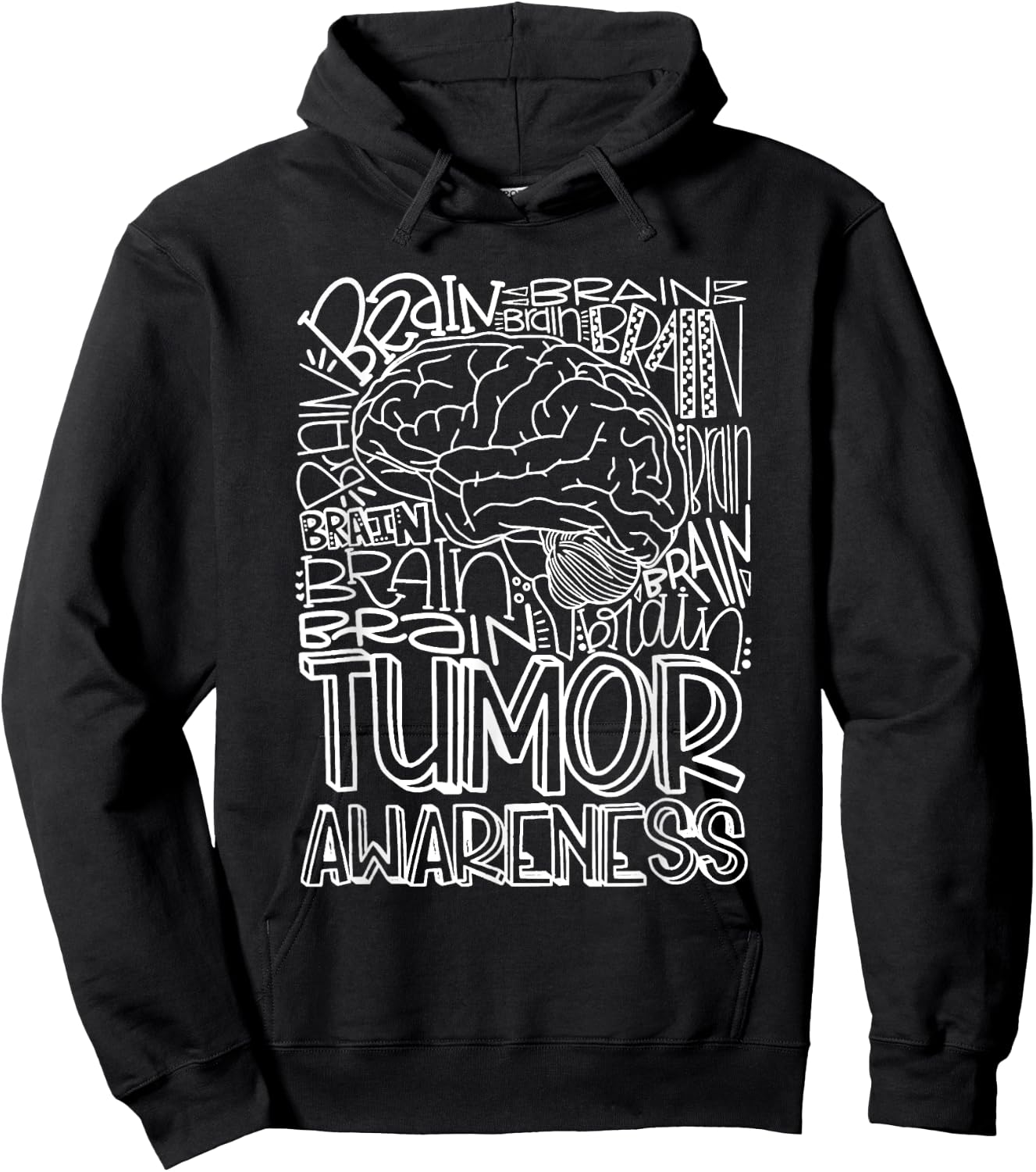 Brain Tumor Awareness Shirt | Brain Tumor Survivor Shirt Hoodie - Hoodie | Black