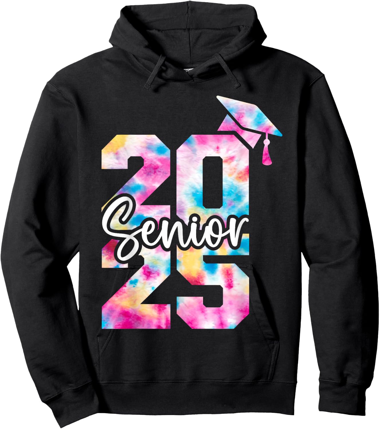 Senior 2025 Class of 2025 Tie Dye College High School Senior Hoodie - Hoodie | Black