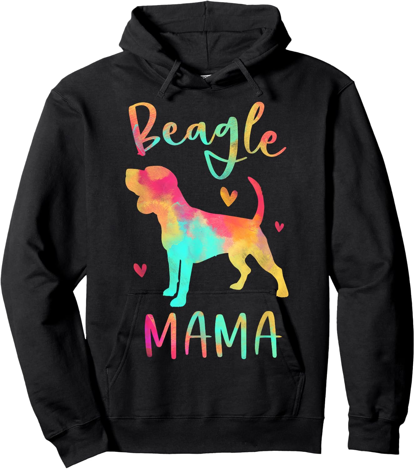 Beagle Mama Colorful Beagle Gifts Dog Mom Hoodie - Hoodie | Black