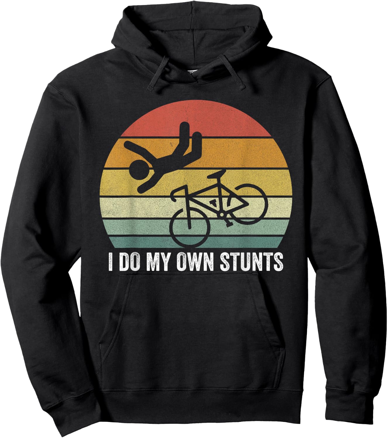 Retro I Do My Own Stunts Shirt Bike Lovers Vintage Hoodie - Hoodie | Black