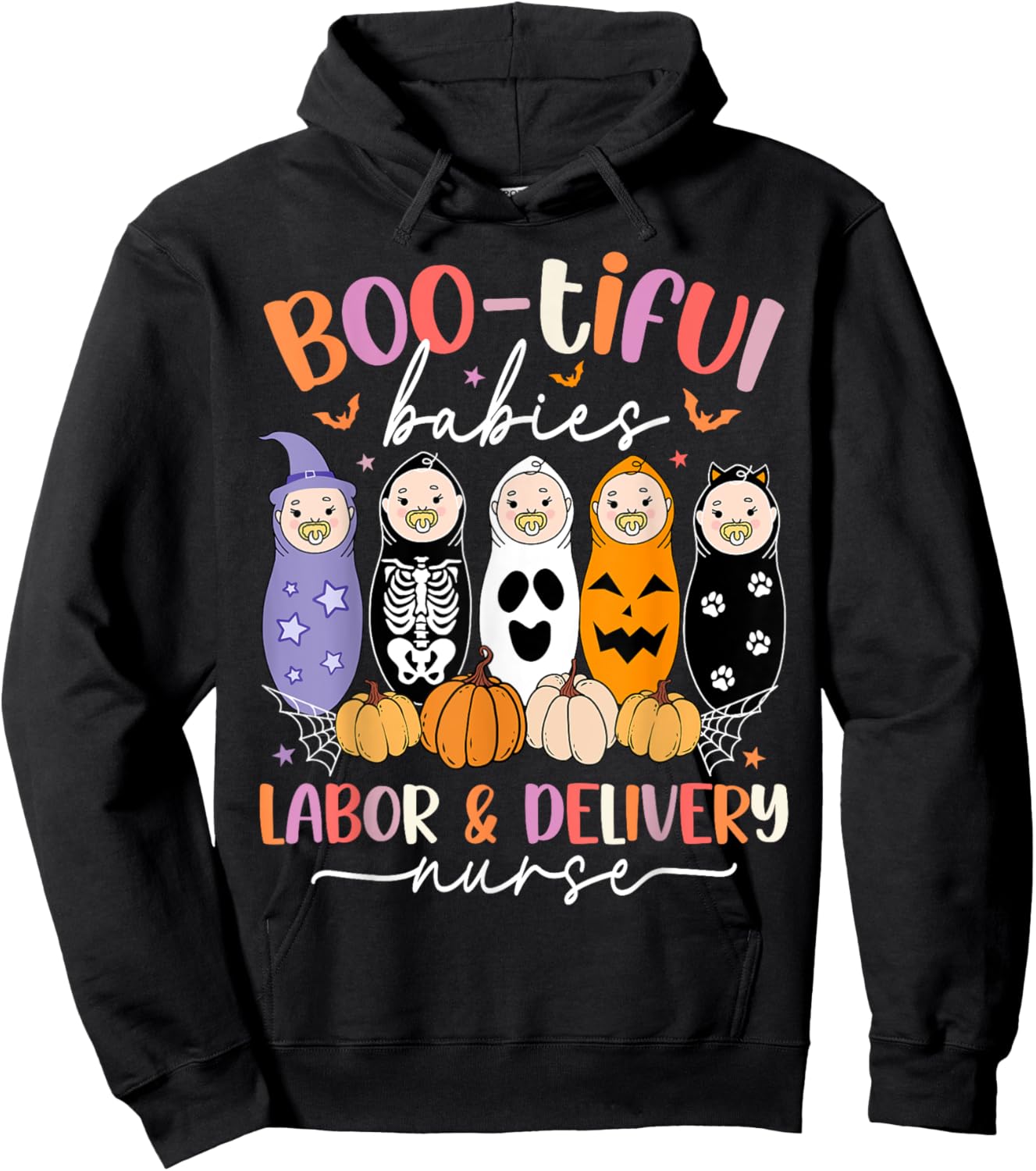 Bootiful Babies Labor and Delivery Nurse Halloween L&D Nurse Hoodie - Hoodie | Black