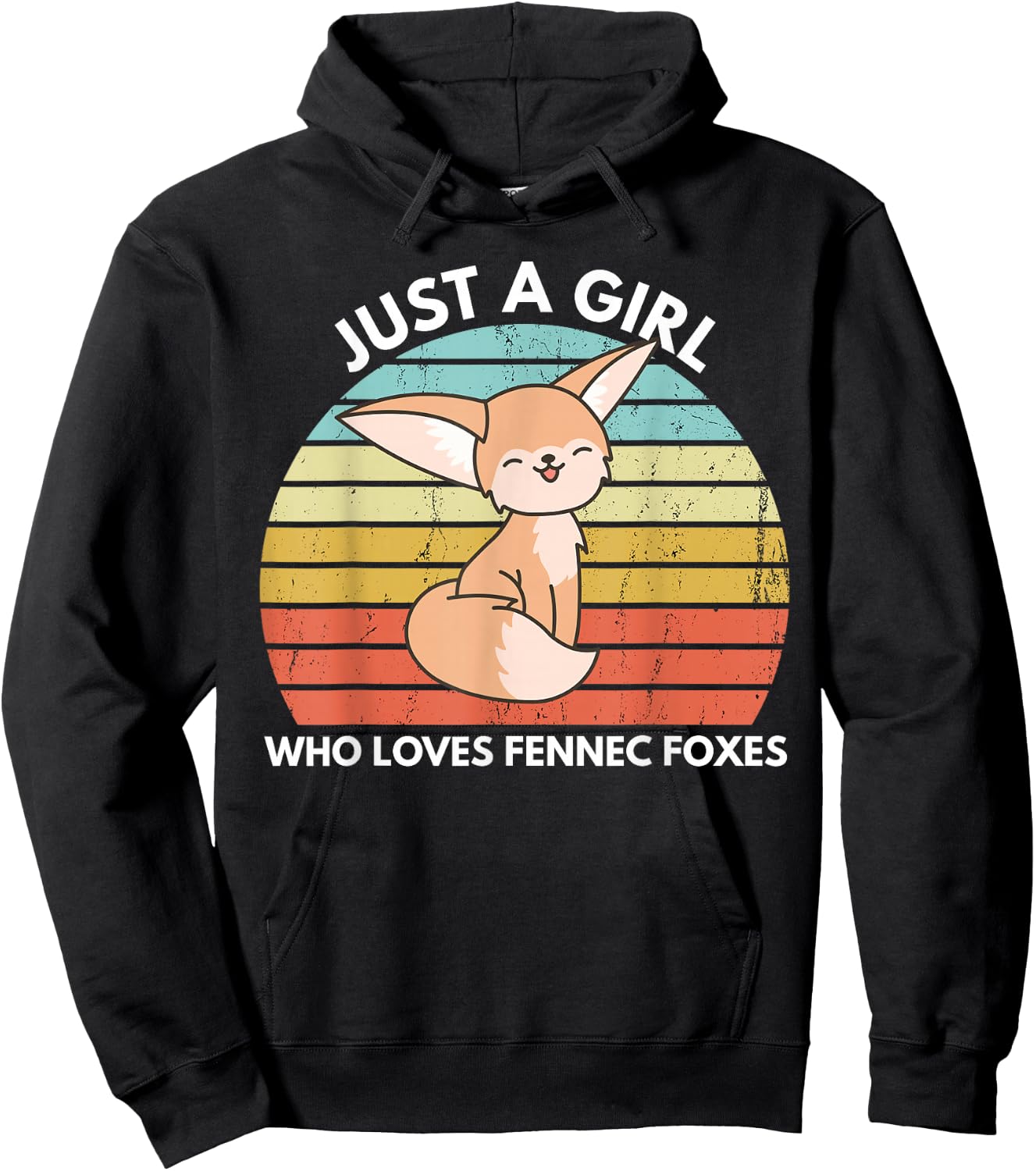 Just A Girl Who Loves Fennec Foxes Cute Fennec Fox Kawaii Hoodie - Hoodie | Black