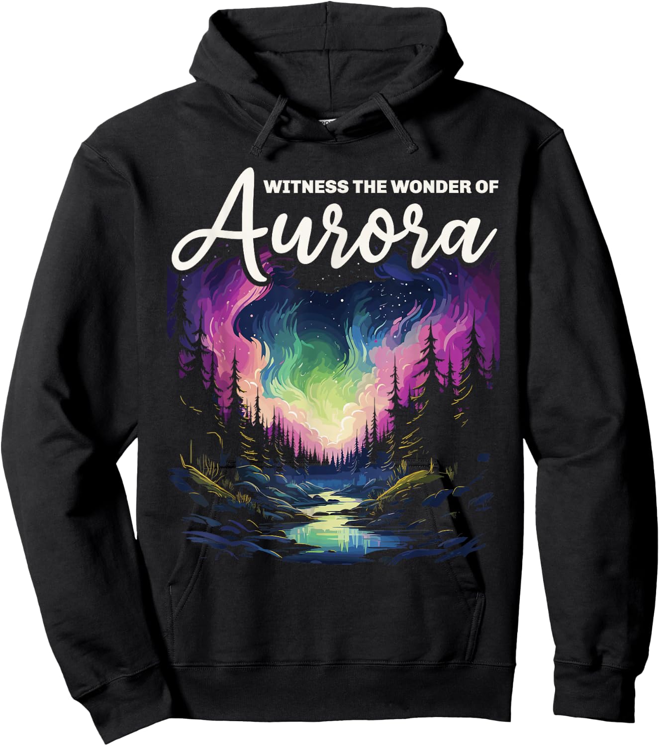 Aurora Borealis Dark Sky Nature Light Display Hoodie - Hoodie | Black
