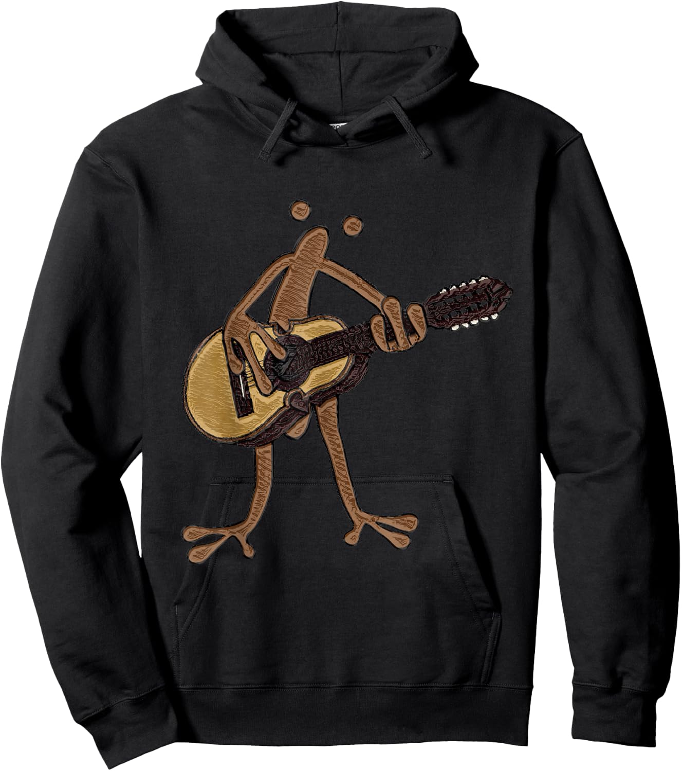 Coqui Taino Playing the Puerto Rican Boricua Cuatro Hoodie - Hoodie | Black