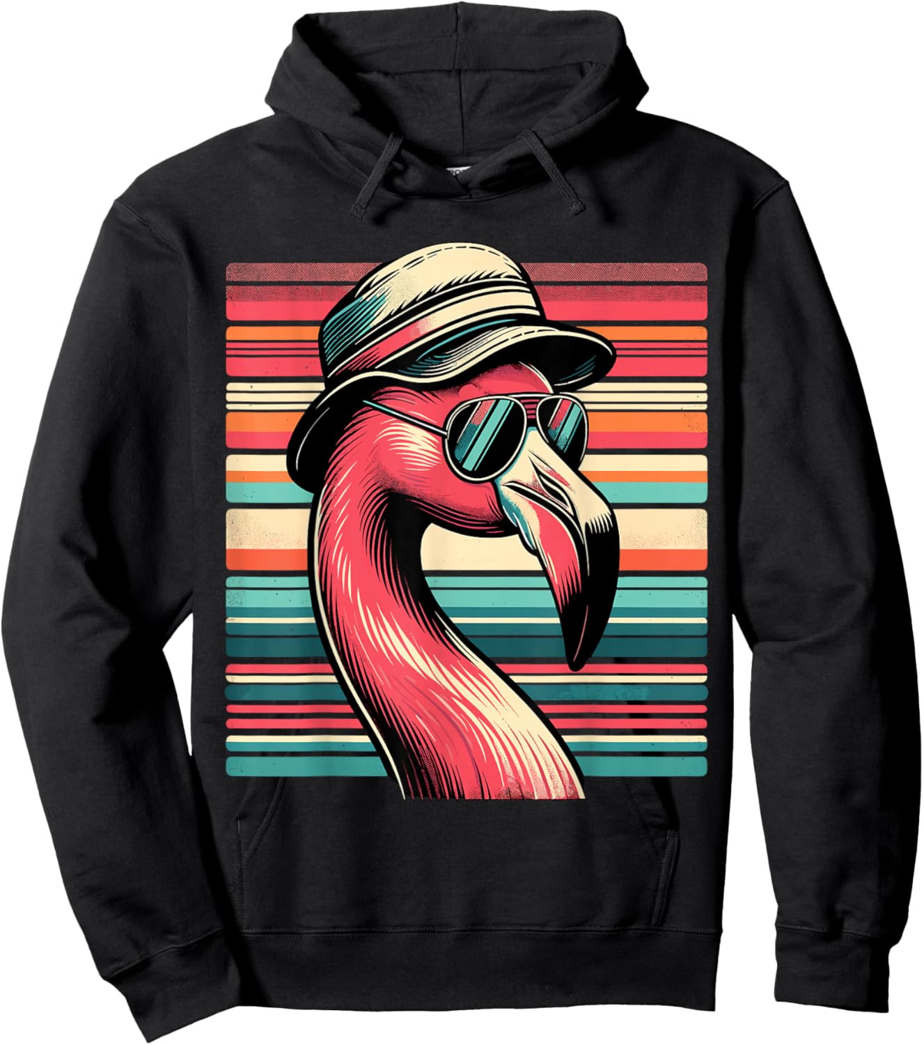 Flamingo in Sunglasses Flamingo Hoodie - Hoodie | Black