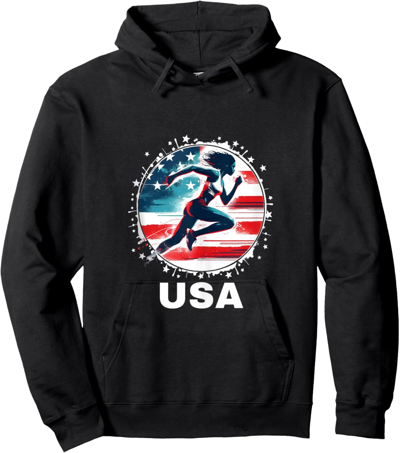 USA Team Track and Field Shirt Men Women Kids Track & Field Hoodie - Hoodie | Black