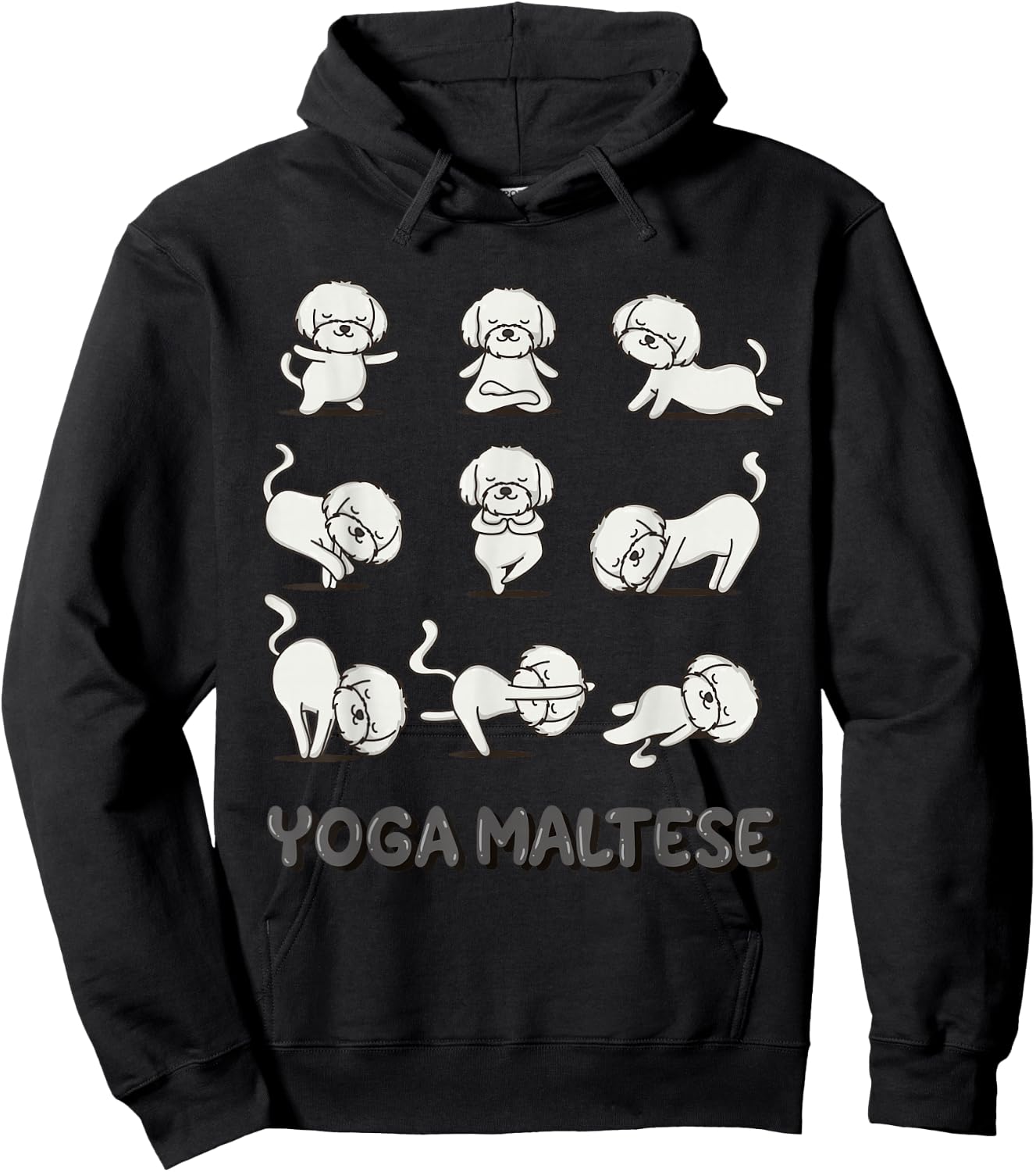 Maltese Yoga Shirt Maltese Yoga Pose Meditation Hoodie - Hoodie | Black