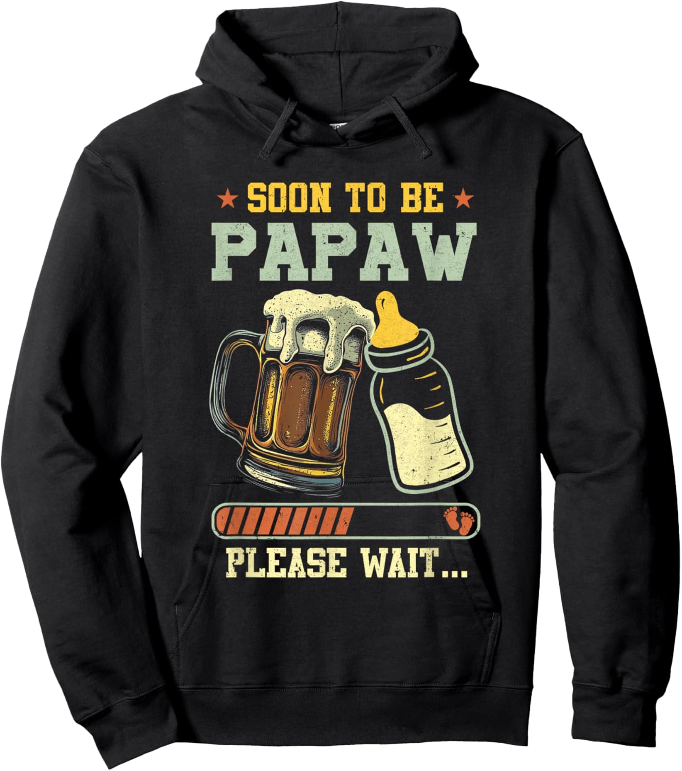Soon To Be Papaw Est 2026 Pregnancy Announcement Loading Hoodie - Hoodie | Black
