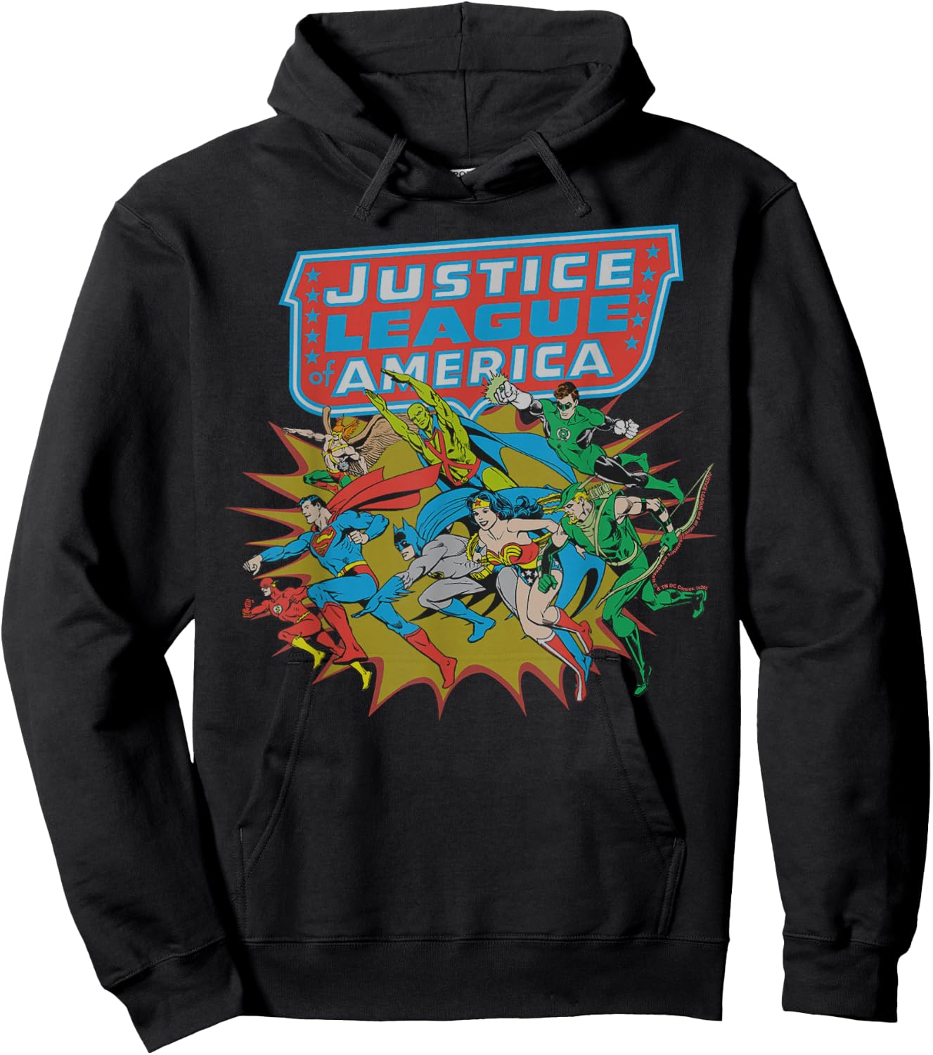 DC Comics Justice League Of America Hero Run Hoodie - Hoodie | Black