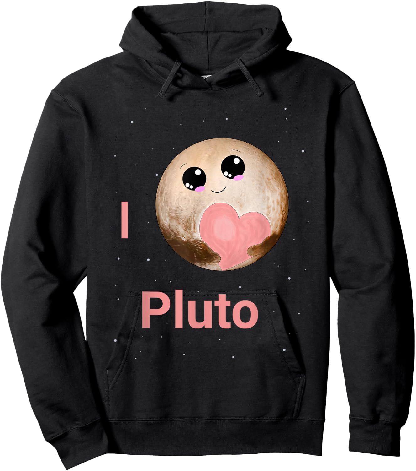 I Love Pluto Heart Cute Pluto Planet Space Kawaii Hoodie - Hoodie | Black