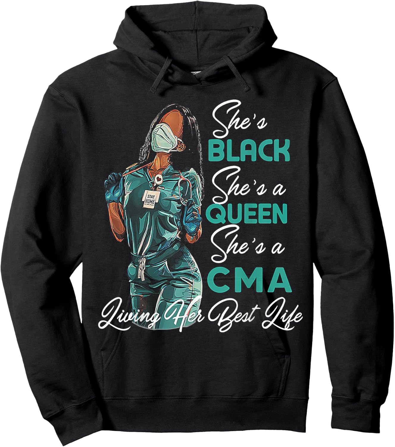 She's Black She's a Queen She's CMA Hoodie - Hoodie | Black