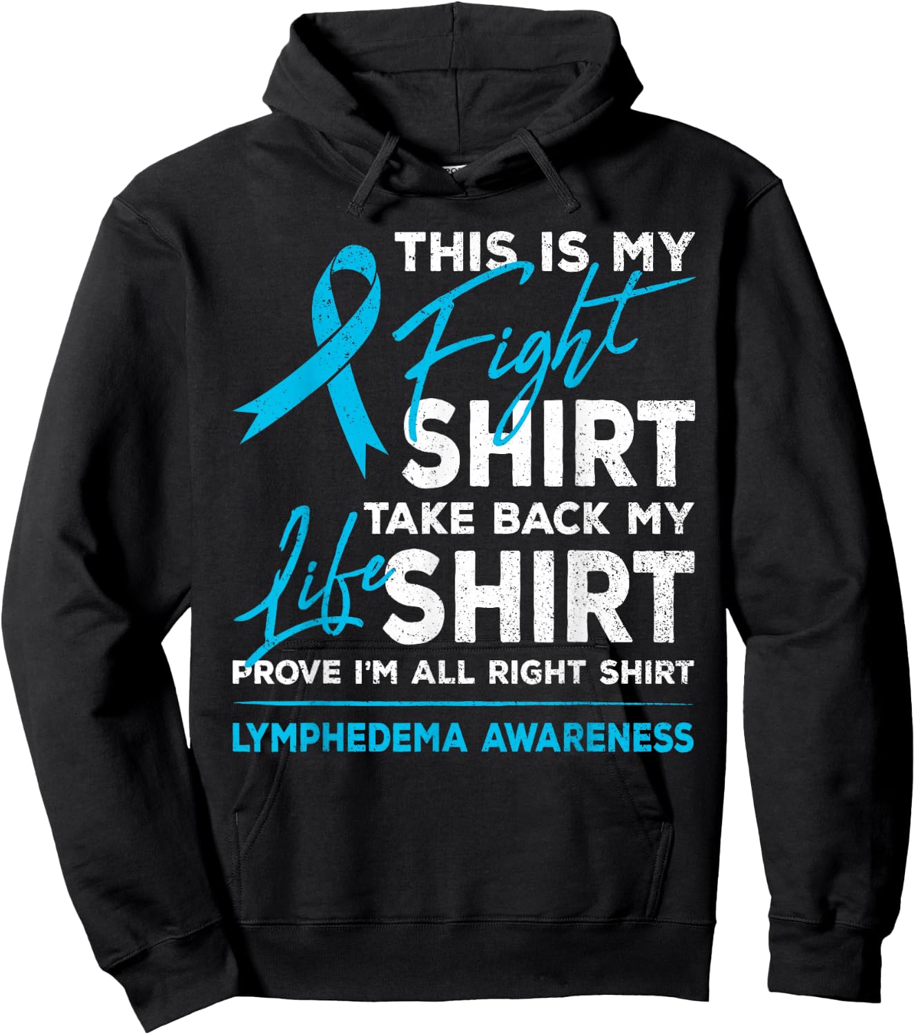 This Is My Fight Shirt Lymphedema Awareness Ribbon Support Hoodie - Hoodie | Black