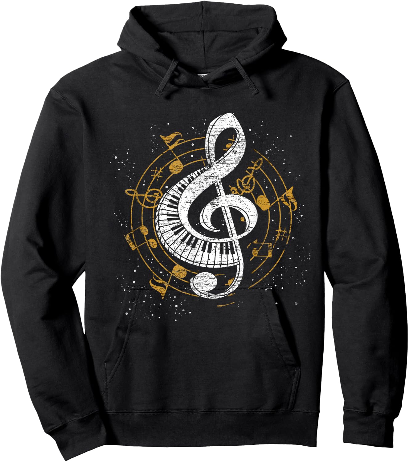 Music Sheet Music Piano Orchestra Musicians Piano Clef Hoodie - Hoodie | Black