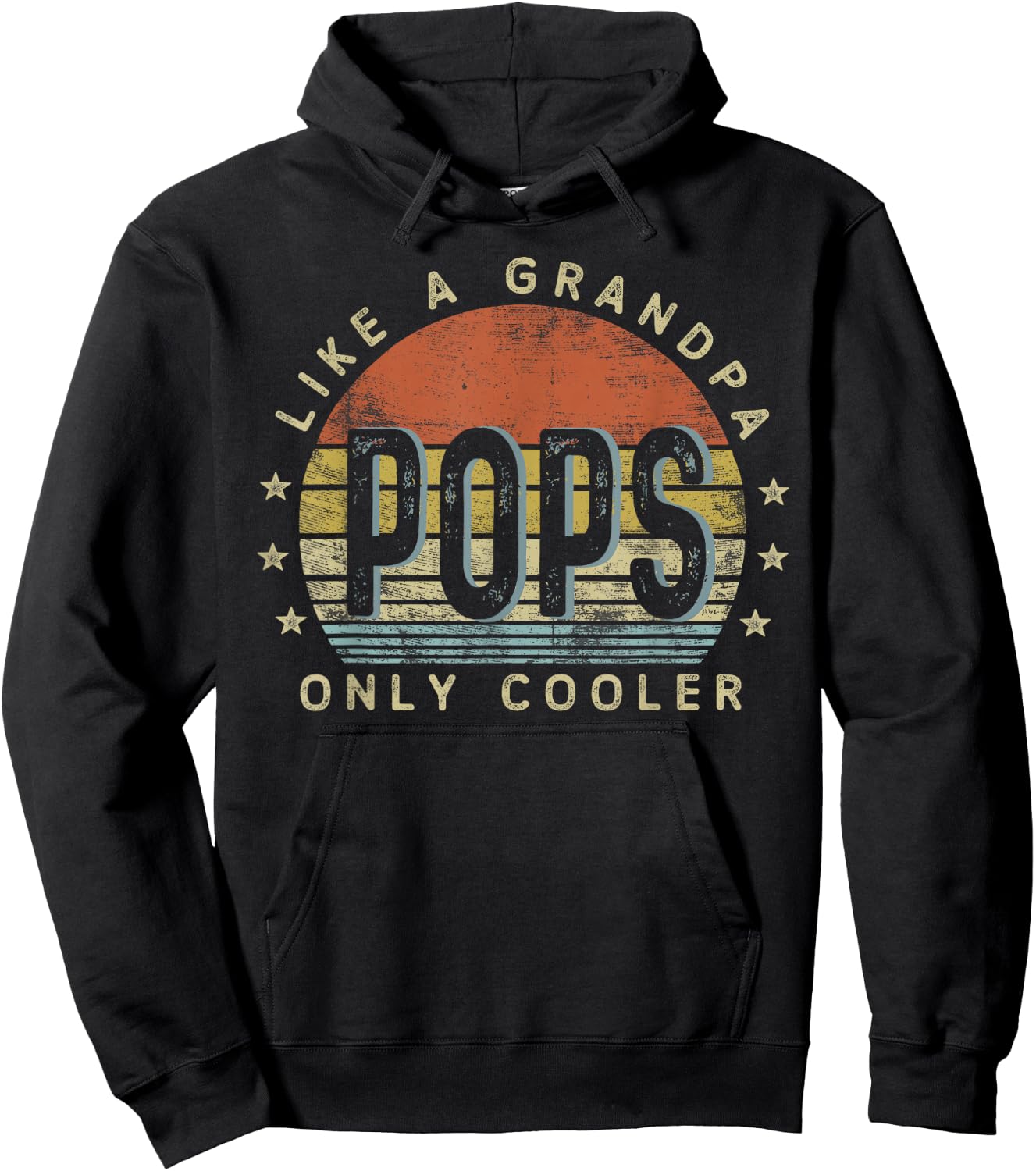 Pops Like a Grandpa Only Cooler Pops Gifts Vintage Style Hoodie - Hoodie | Black