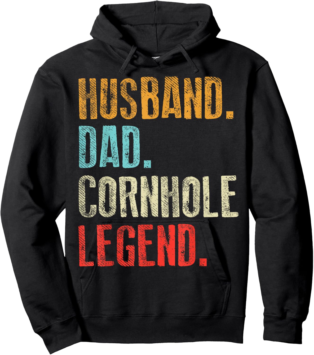 Husband Dad Cornhole Legend Funny Corn Hole King Men Gift Hoodie - Hoodie | Black