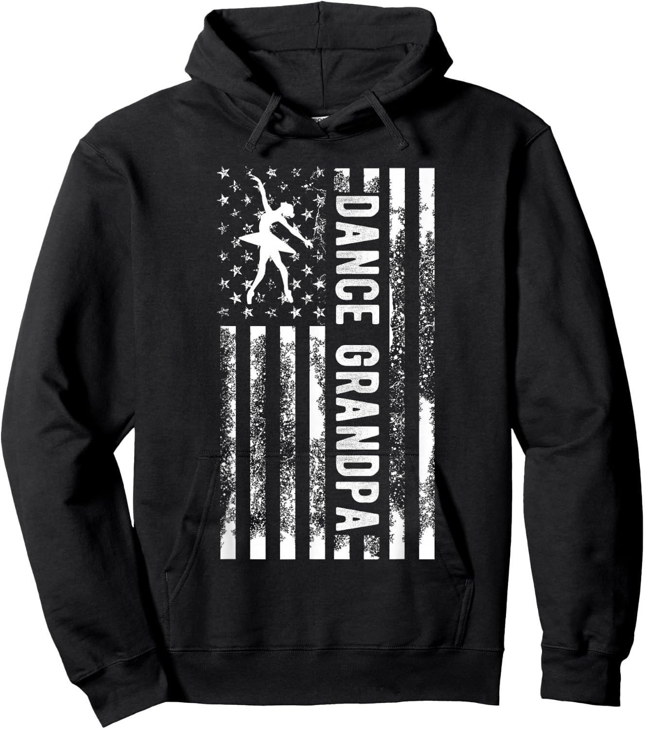 Dance Grandpa Of A Dancer Grandpa US Flag Dancing Grandpa Hoodie - Hoodie | Black