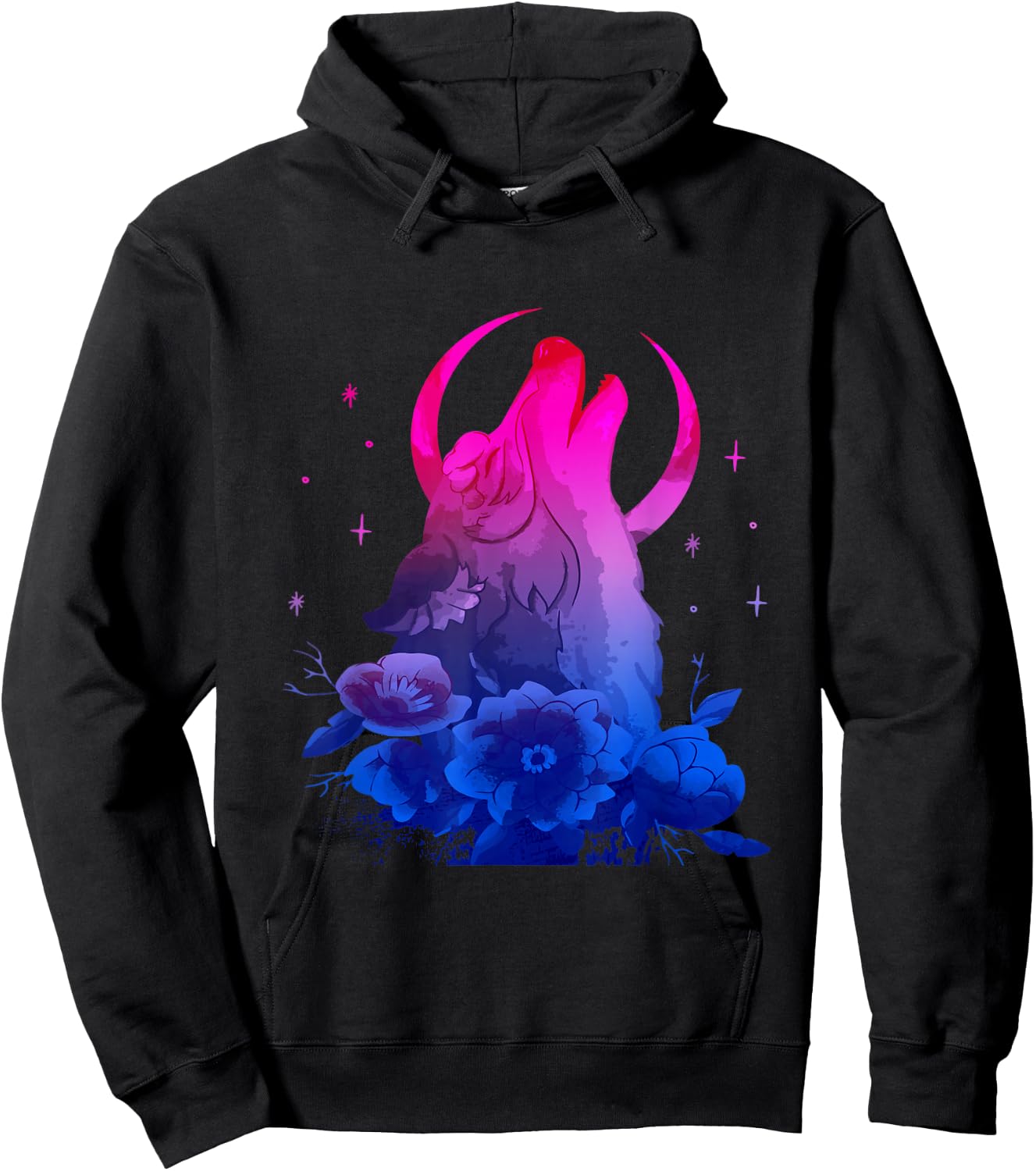 Bi Pride Bisexuality Bisexual Flag Howling Wolf Bisexual Hoodie - Hoodie | Black