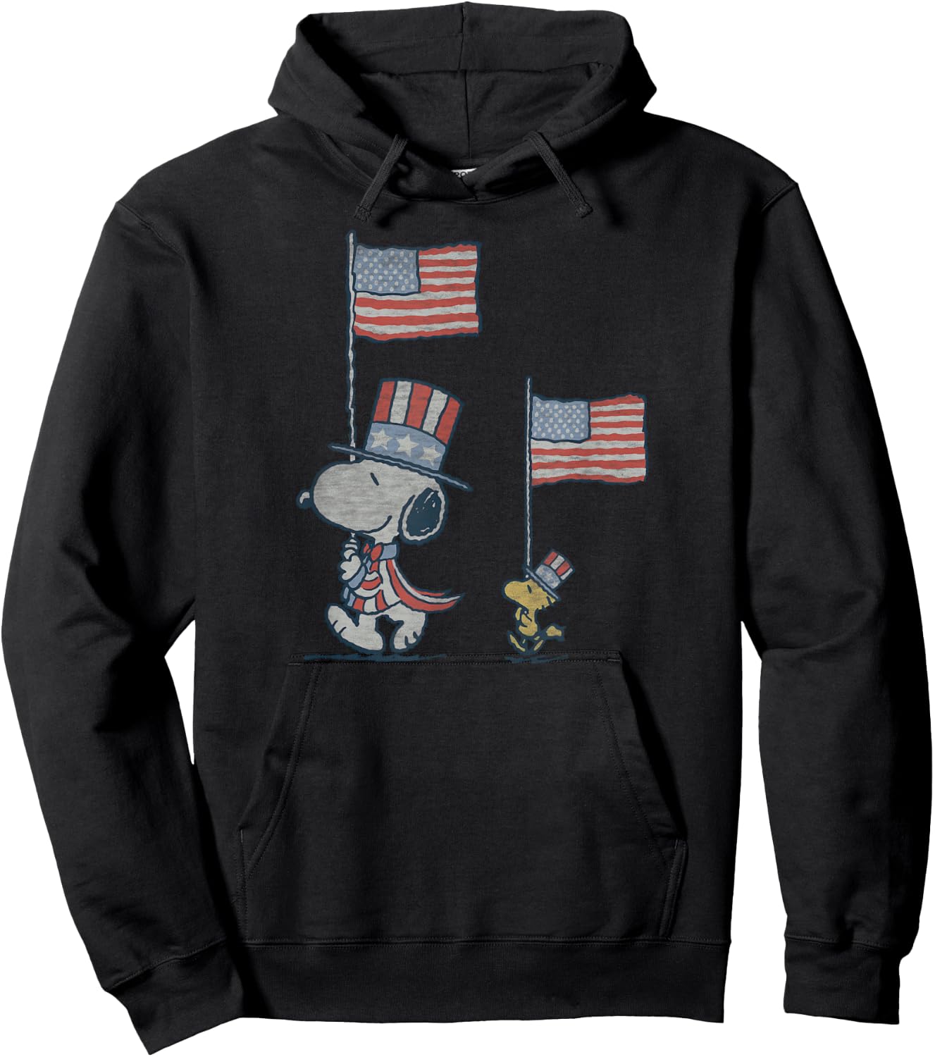 Peanuts Snoopy Independence Day Woodstock March Hoodie - Hoodie | Black