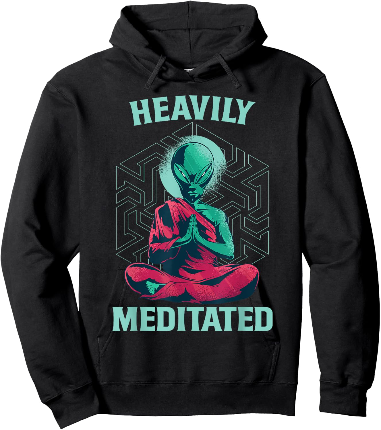Heavily Meditated Alien Monk Funny Yoga Meditation Hoodie - Hoodie | Black