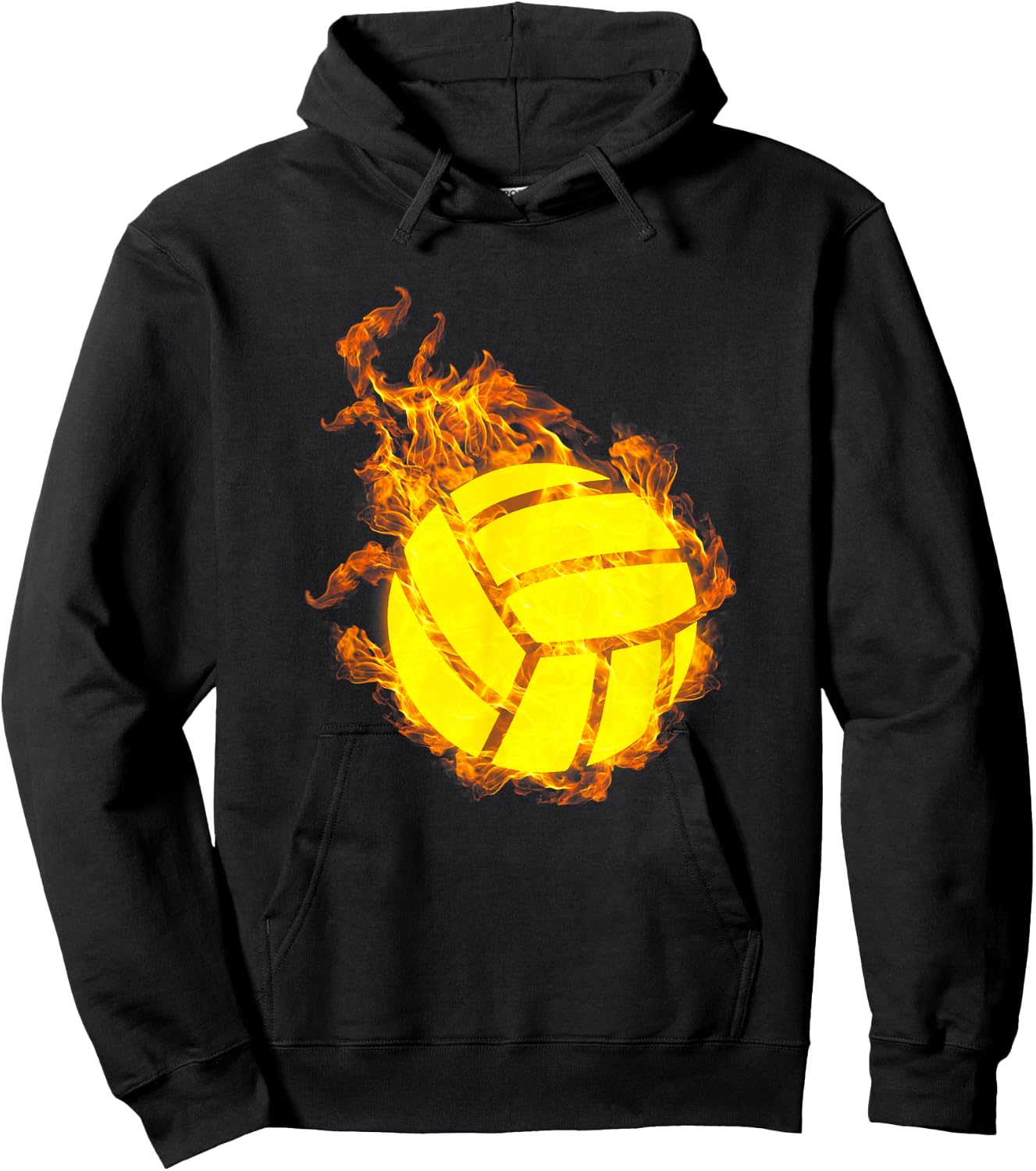 Fire Volleyball Ball Flames Volleyball Player Hoodie - Hoodie | Black