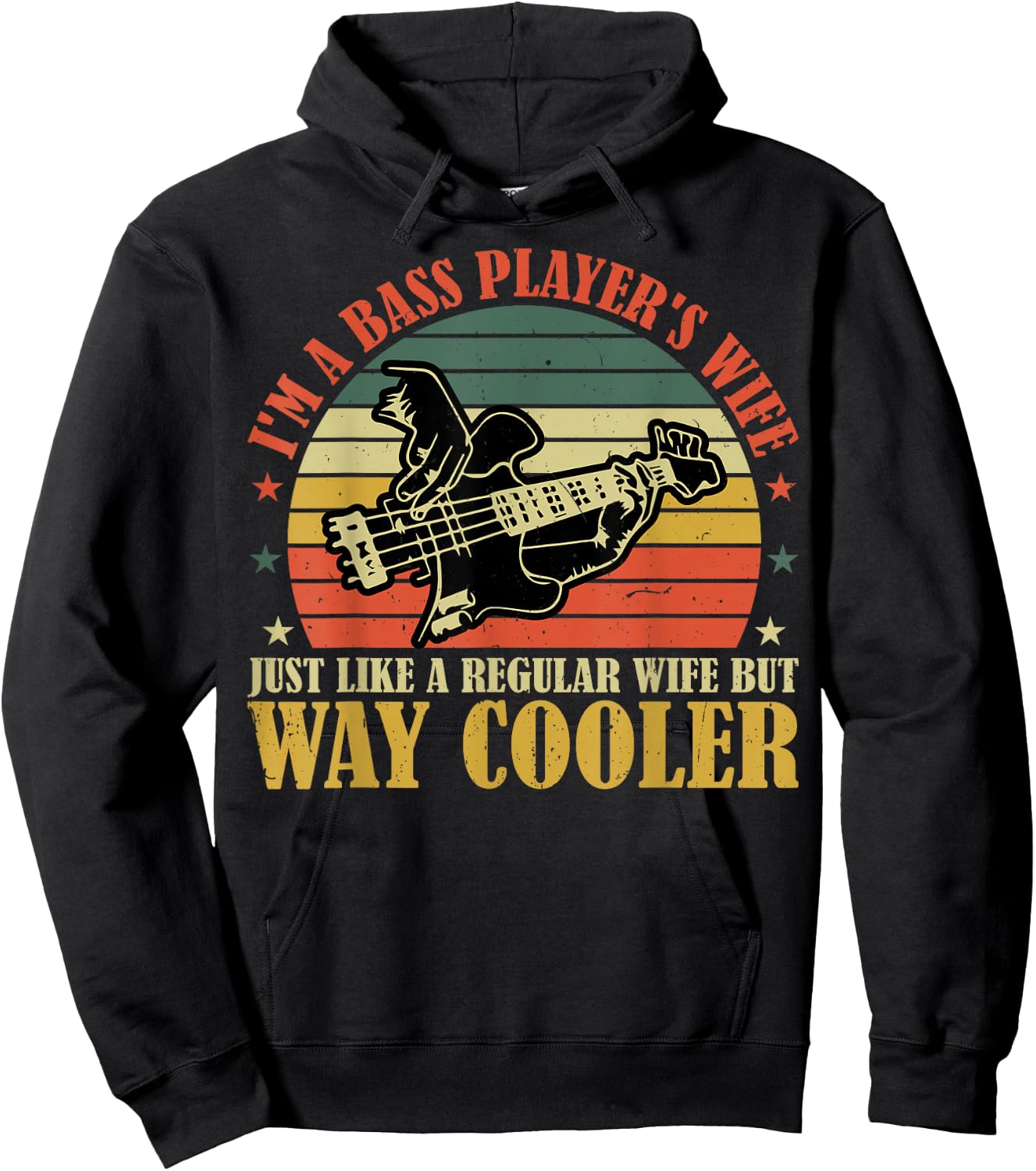 I'm Bass Player's Wife - Funny Bass Guitar Player's Wife Hoodie - Hoodie | Black