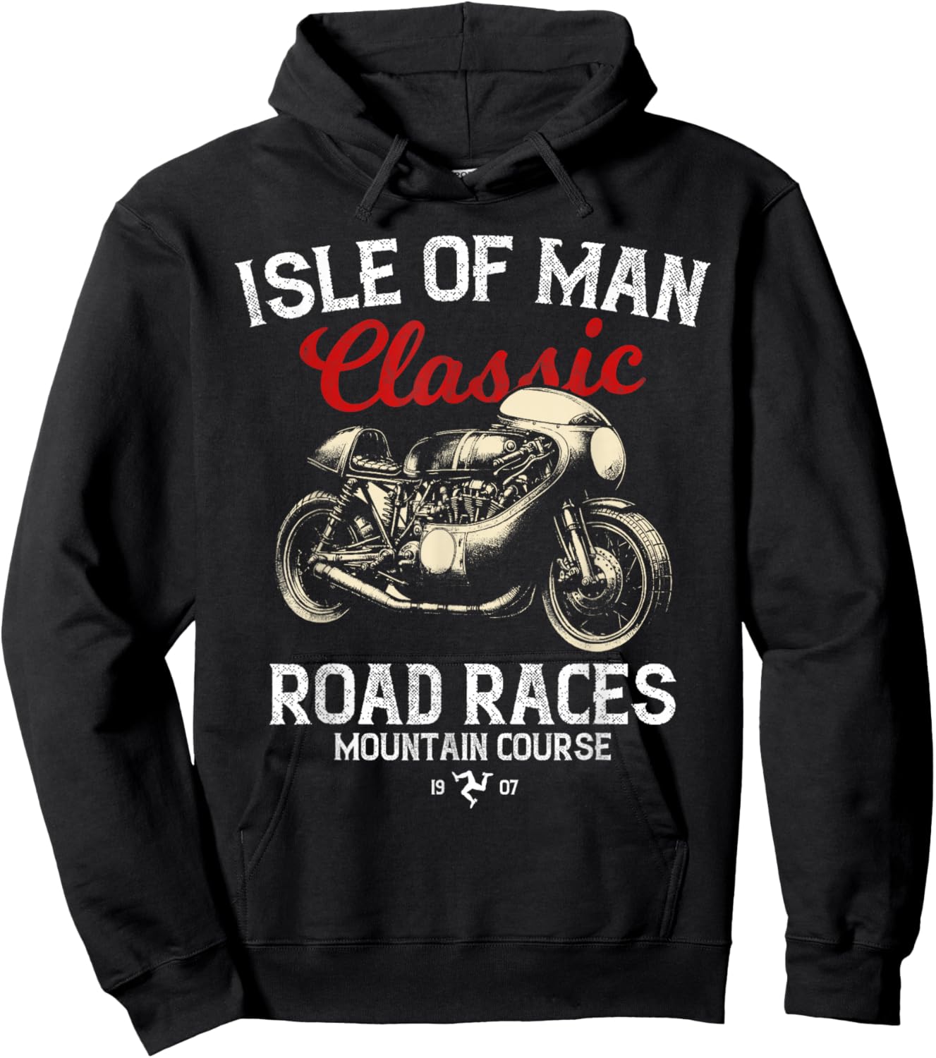 Retro Isle of Man TT Races Vintage Motorbike Race Hoodie - Hoodie | Black