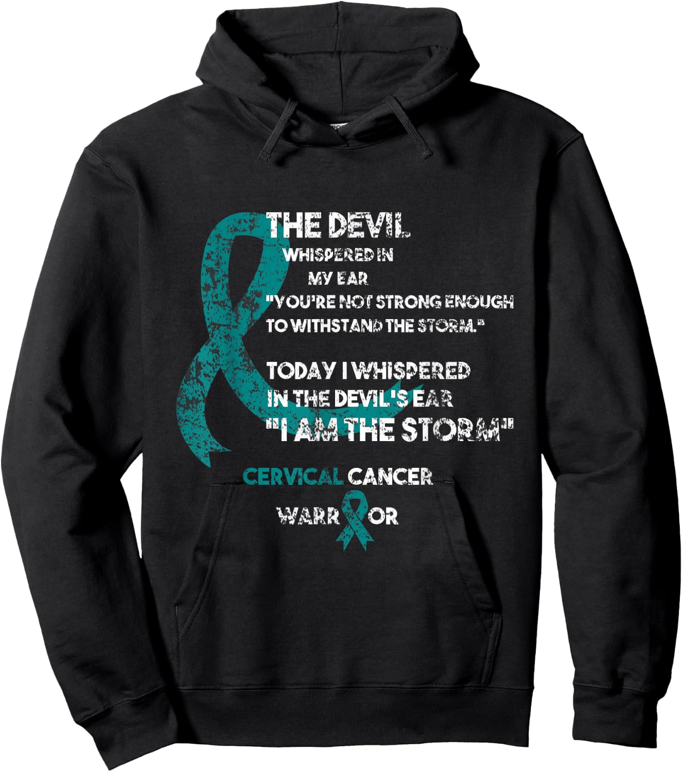 Cancer Fighter Gift Cervical Cancer Awareness Hoodie - Hoodie | Black