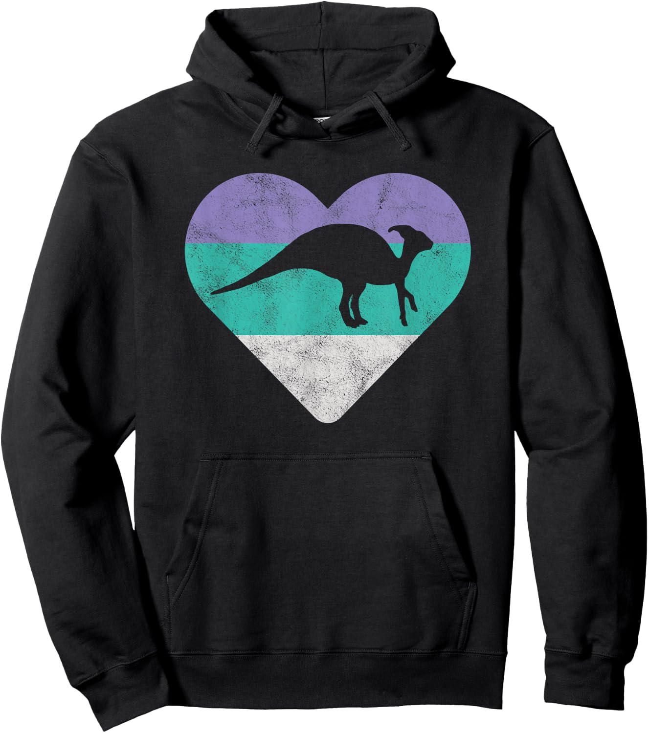 Parasaurolophus Retro Dinosaur Gift or Girls Hoodie - Hoodie | Black
