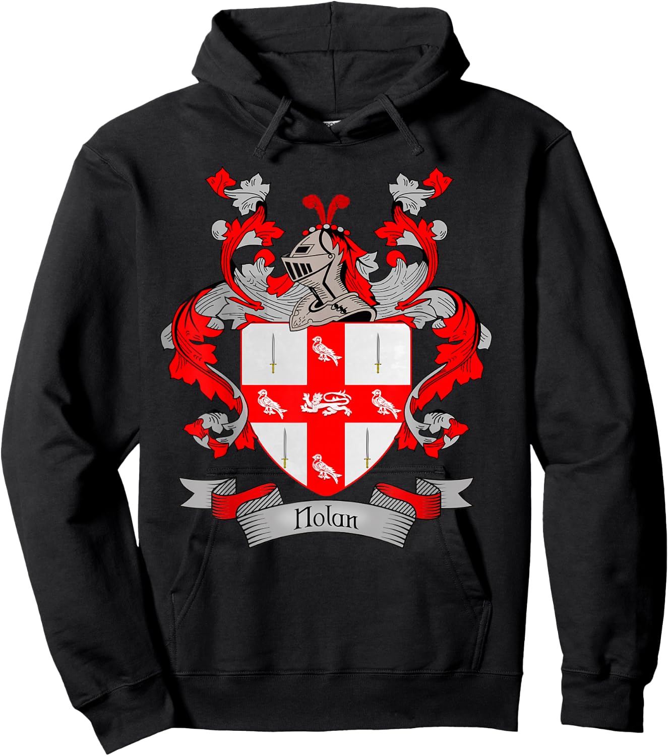 Nolan Coat of Arms | Nolan Surname Family Crest Hoodie - Hoodie | Black