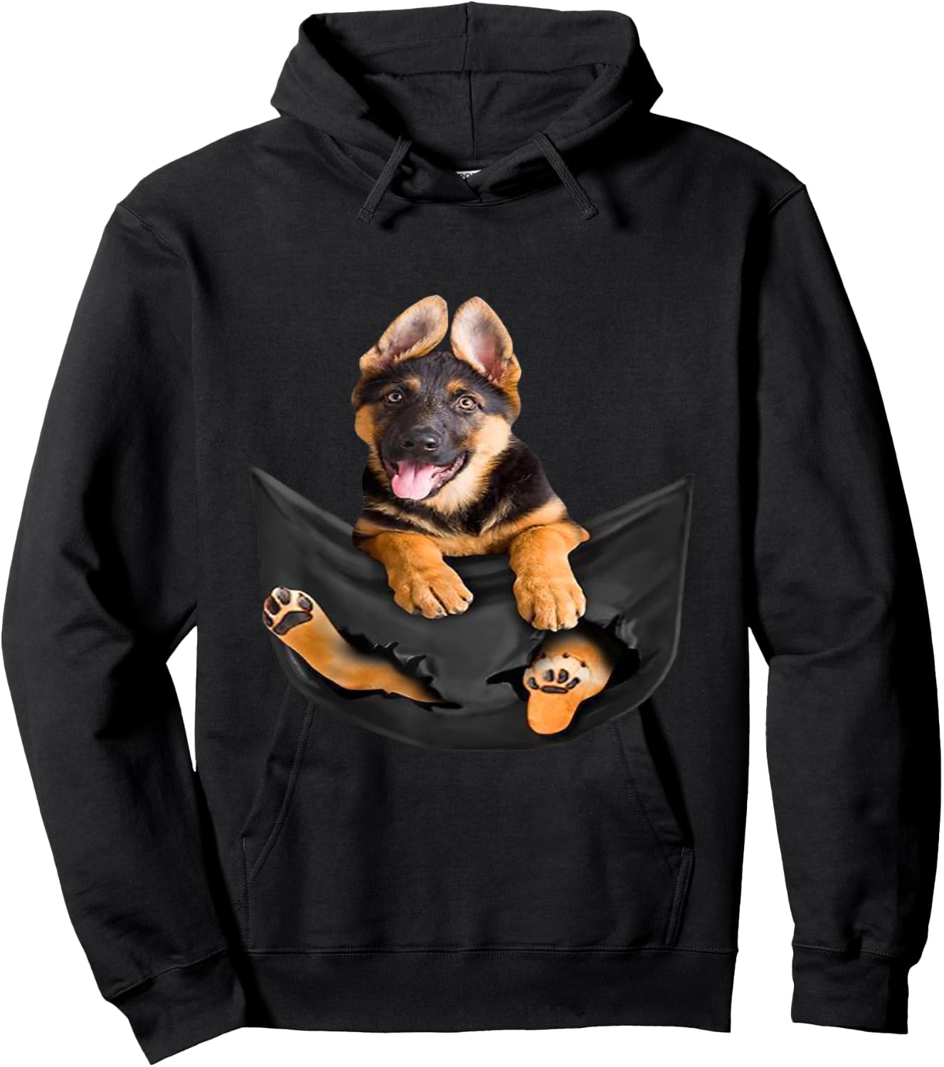 Dog Lovers Gifts German shepherd In Pocket Funny Dog Face Hoodie - Hoodie | Black