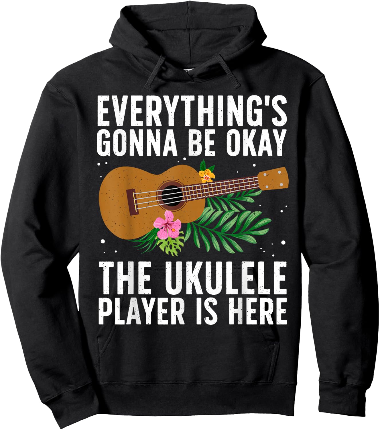 Cool Ukulele Player Art Women Uke Ukulele Lover Hoodie - Hoodie | Black