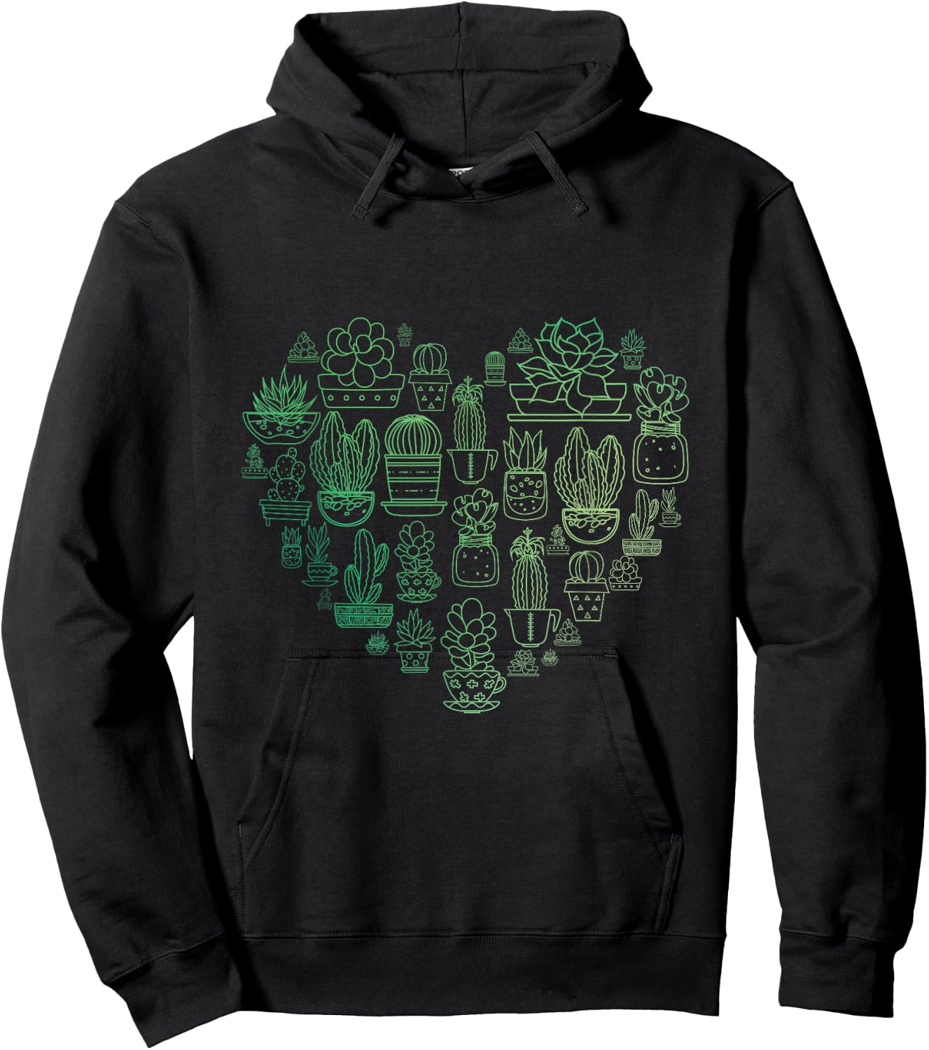 Succulent Cactus Succa Lover Heart Gift Men Women Gardener Hoodie - Hoodie | Black