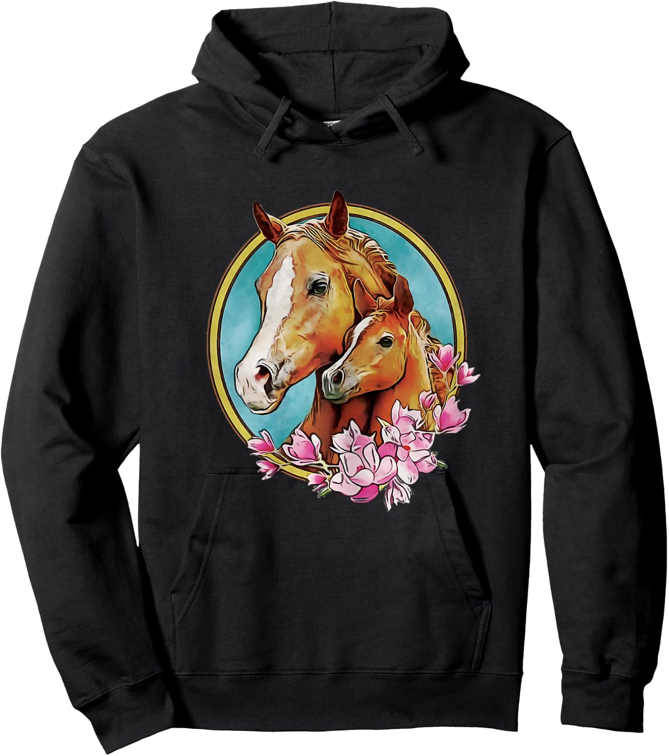 Horses Mom Horse lovers Mother Daughter Horse Hoodie - Hoodie | Black
