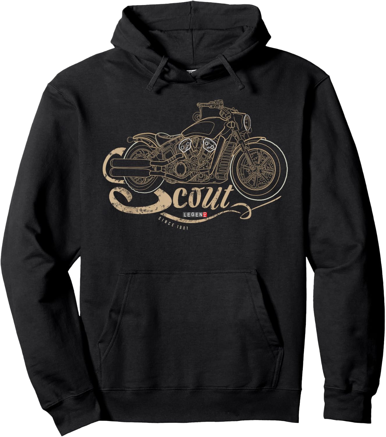 Motorcycle Scout Hoodie - Hoodie | Black